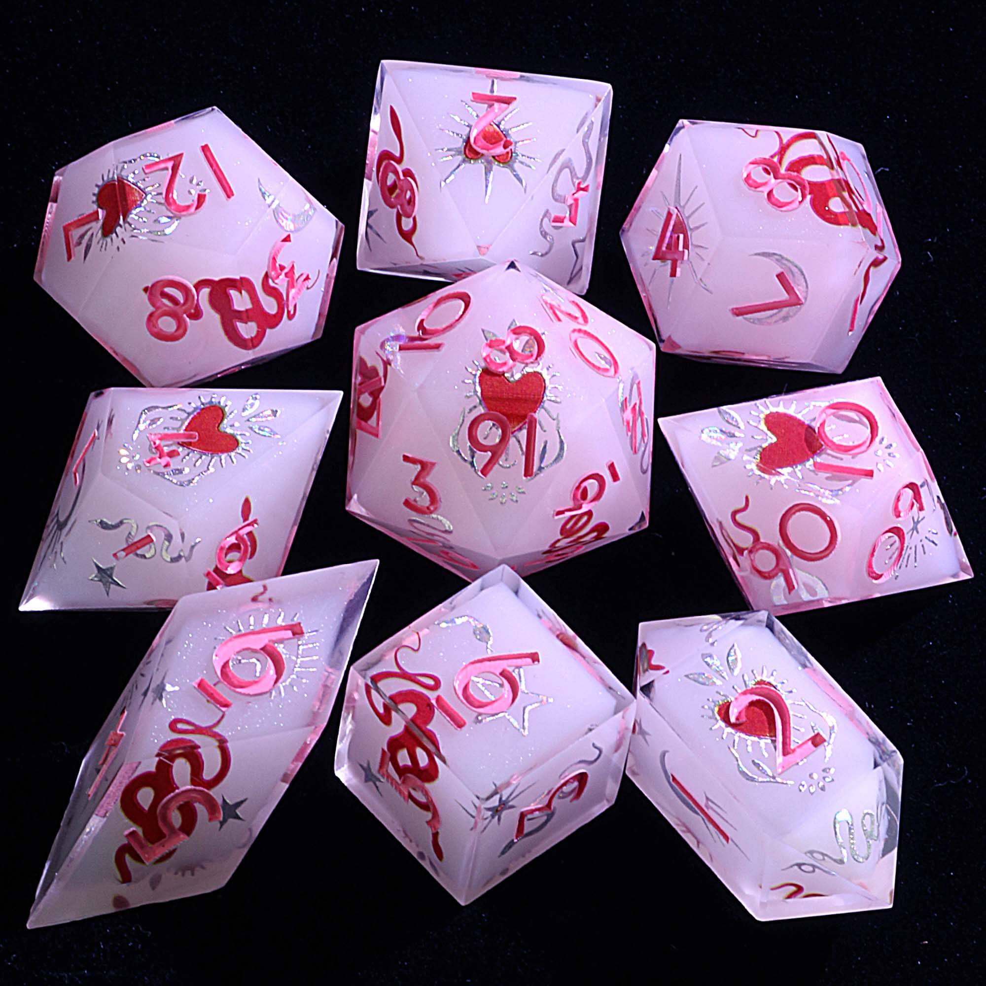 9 Polyhedral Resin DD Set Dice Serpent's Blood Oath - Dice of Dragons