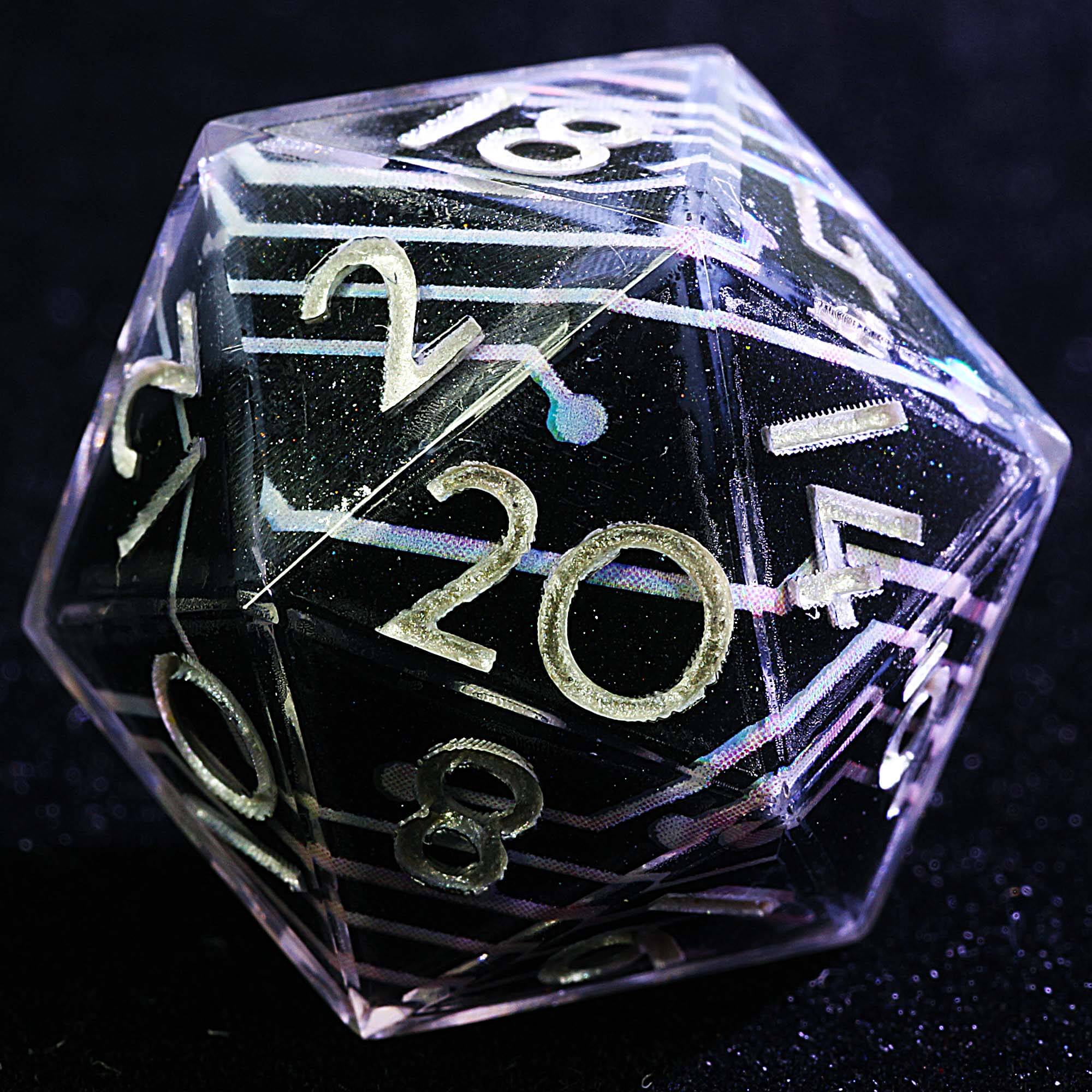 9 Polyhedral Resin Dice D and D Set Circuit Waves - Dice of Dragons