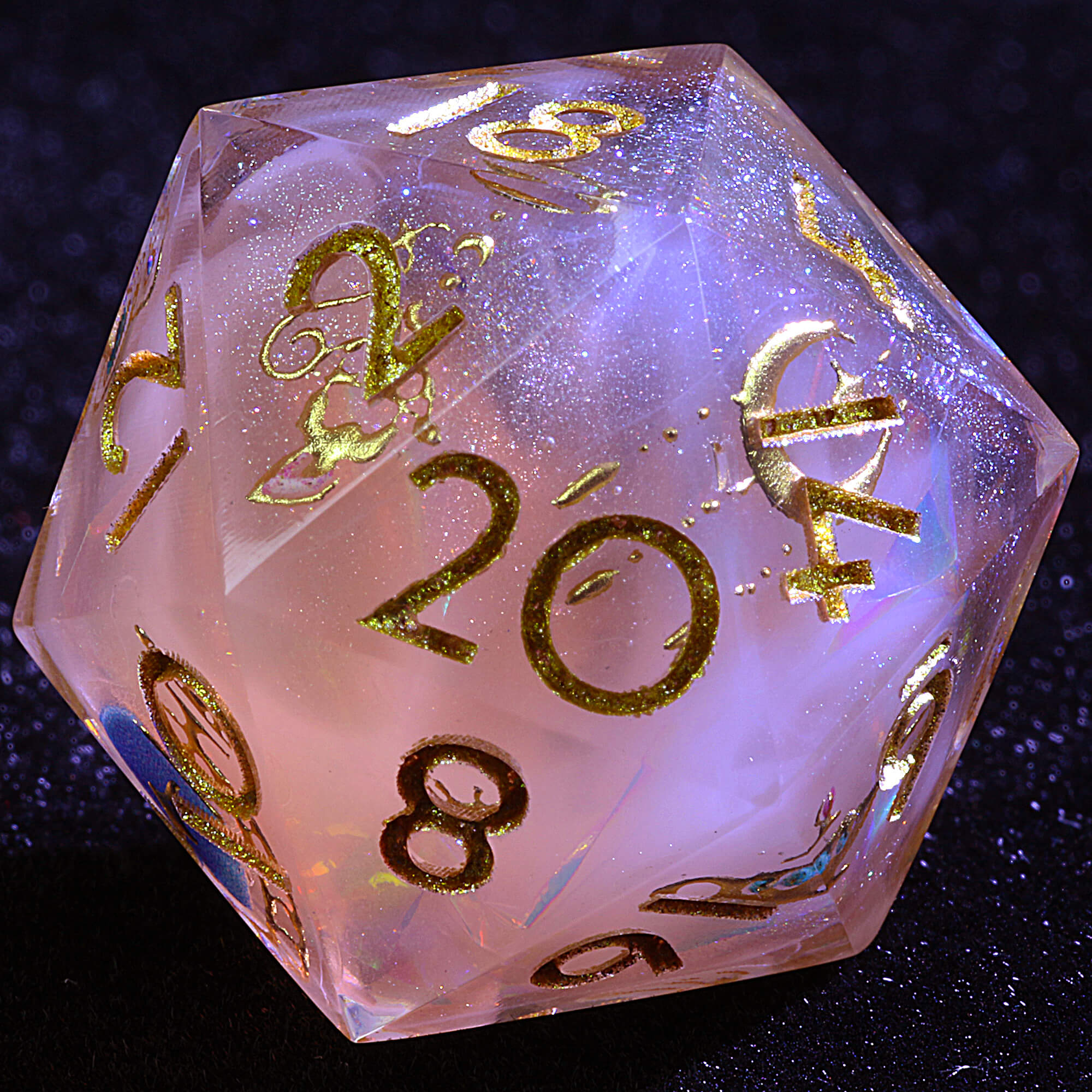 9 Polyhedral Resin Dice D and D Sets Gold Coffee - Dice of Dragons