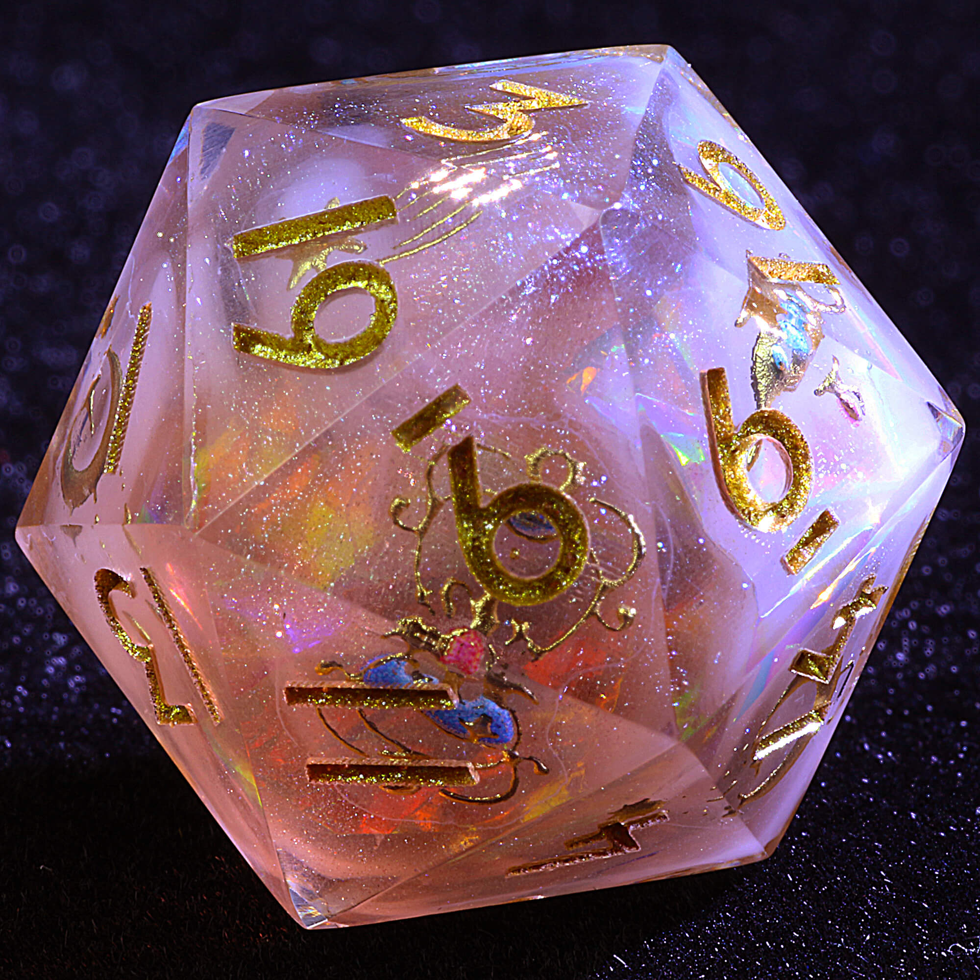 9 Polyhedral Resin Dice D and D Sets Gold Coffee - Dice of Dragons