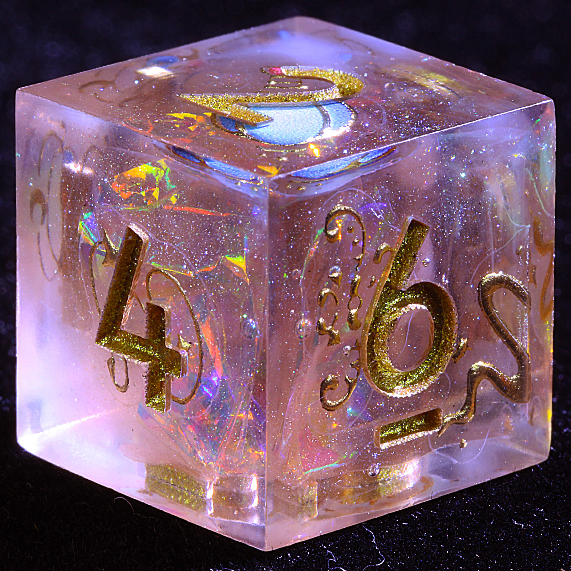 9 Polyhedral Resin Dice D and D Sets Gold Coffee - Dice of Dragons