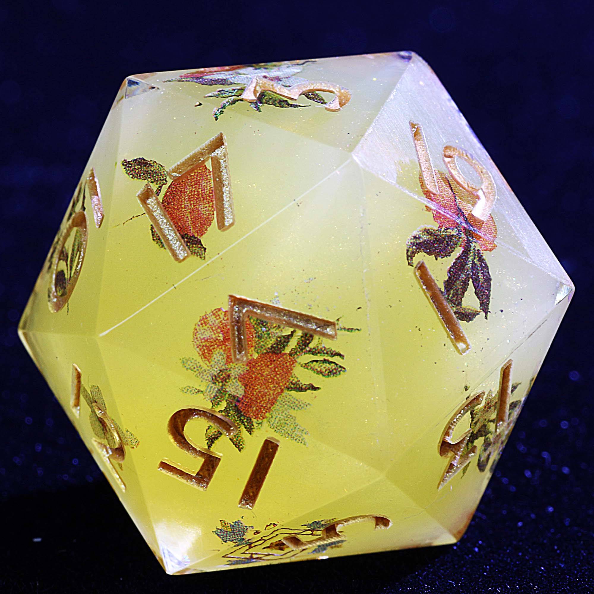 9 Polyhedral Resin Dice Set D and D Sunlit Citrus Grove - Dice of Dragons