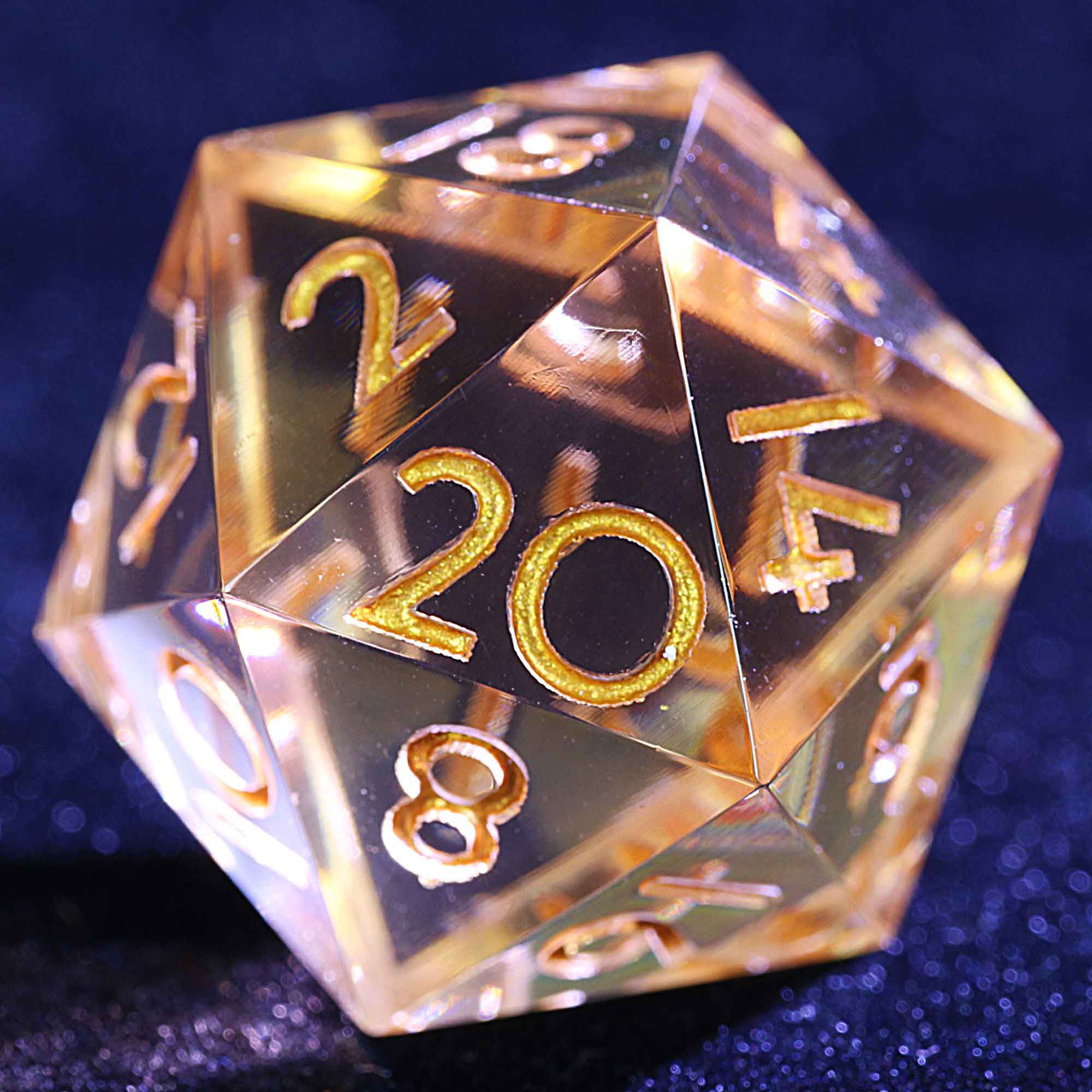 9 Polyhedral Resin Dice Set DD Solid Caramel