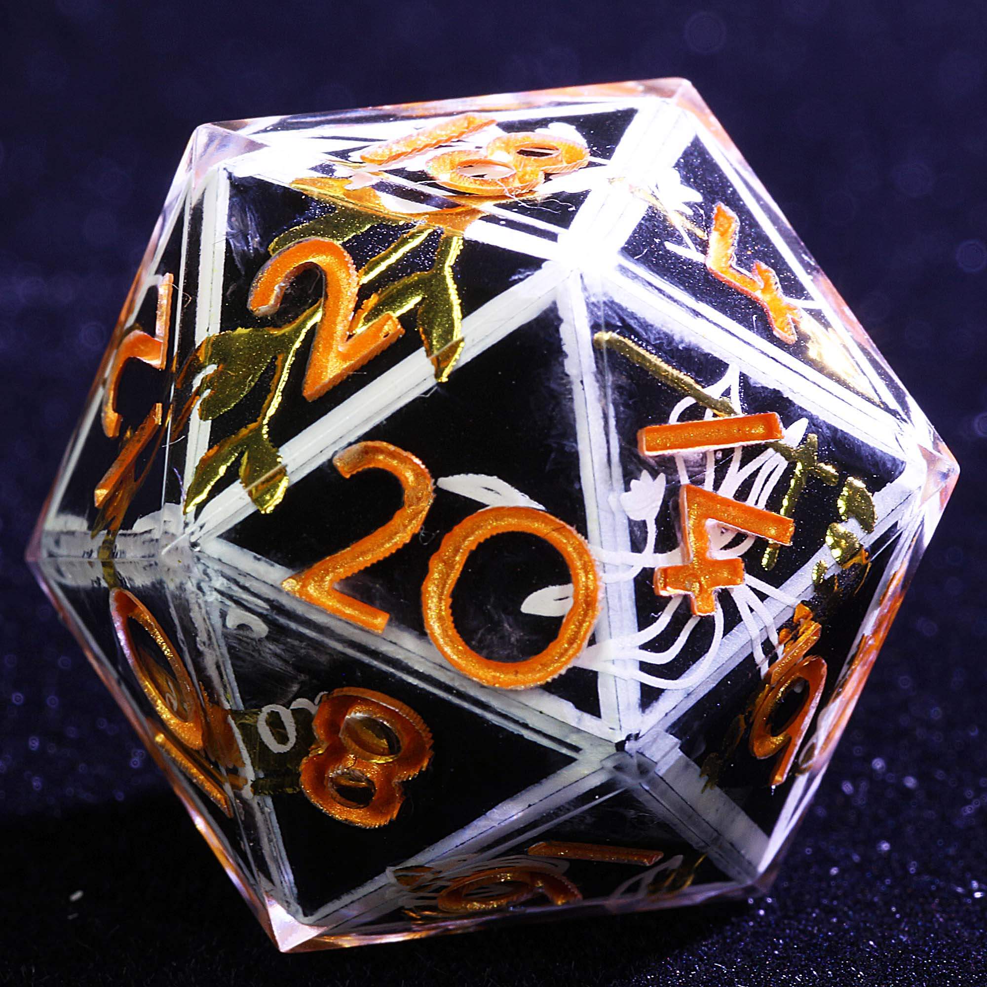 9 Polyhedral Resin Dice Set D&D Abyssal Bloom - Dice of Dragons