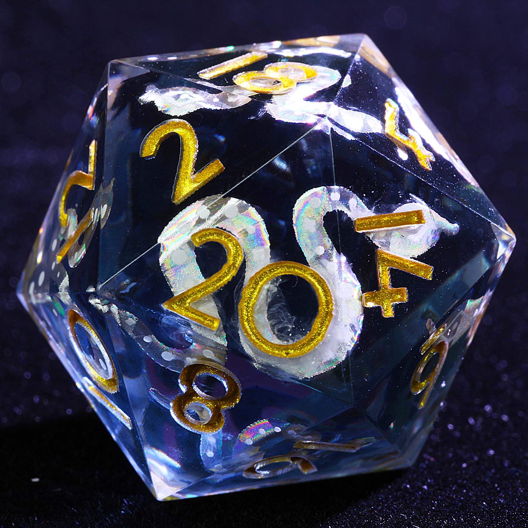 9 Polyhedral Resin Dice Set DnD Abyssal Serpent Omen - Dice of Dragons