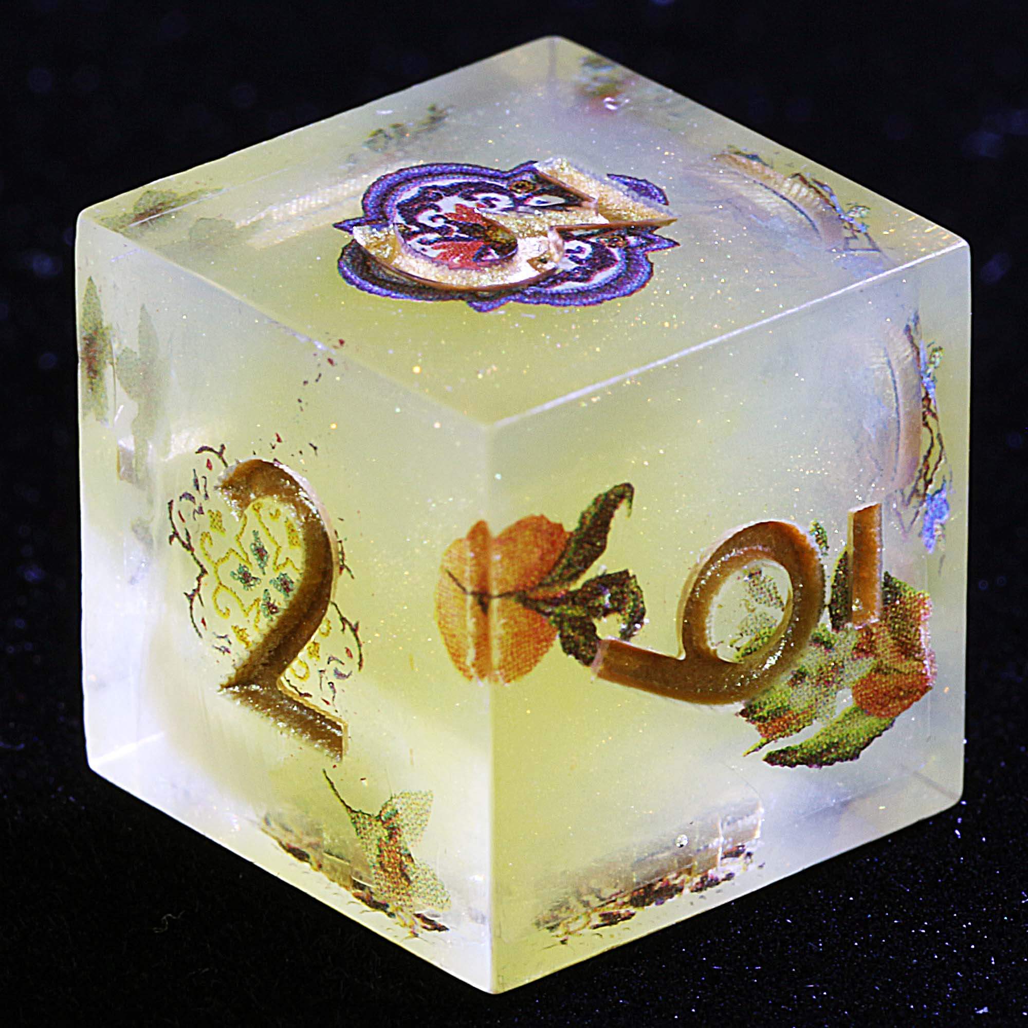 9 Polyhedral Resin Dice Set D and D Sunlit Citrus Grove - Dice of Dragons