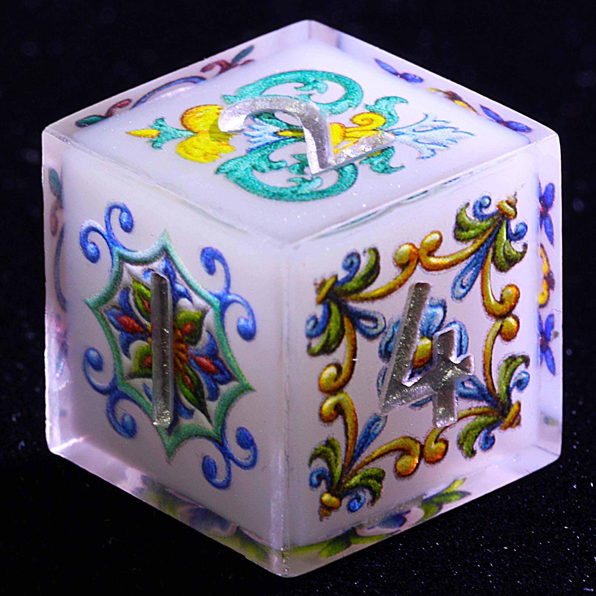 9 Polyhedral Resin Dice Set DD Flower Sigil Oracle - Dice of Dragons