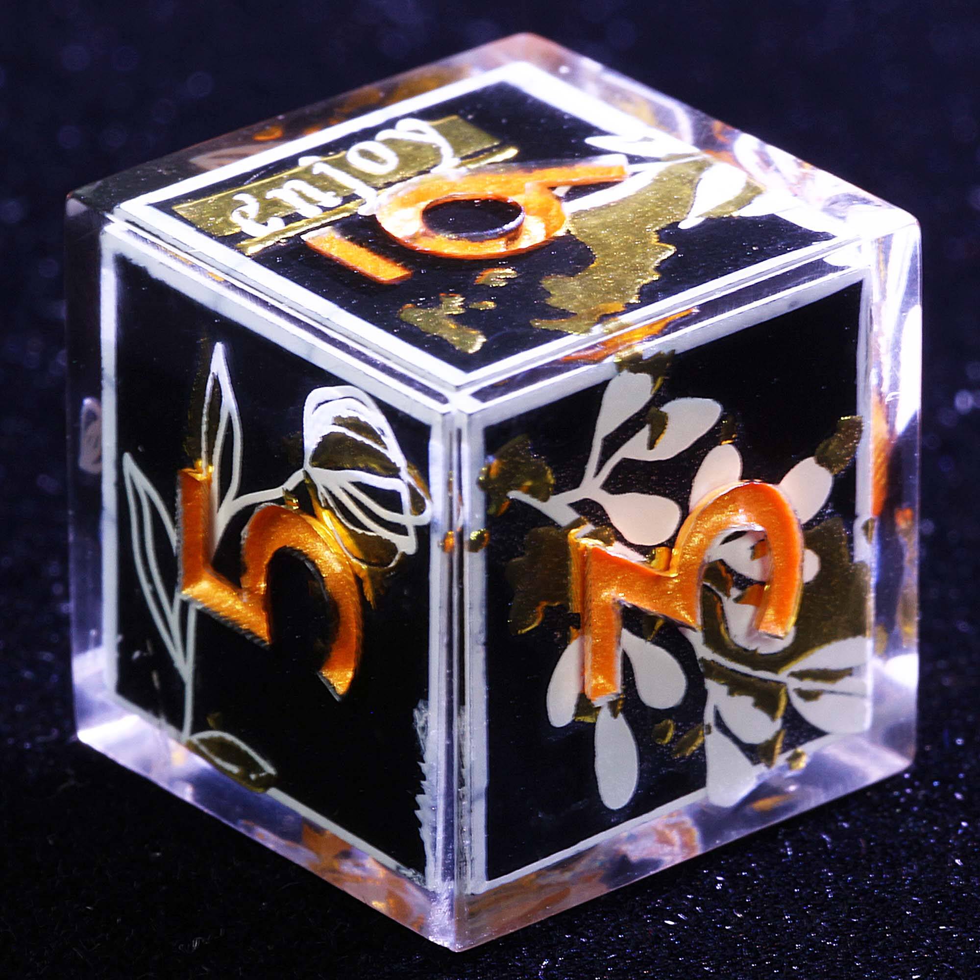 9 Polyhedral Resin Dice Set D&D Abyssal Bloom - Dice of Dragons