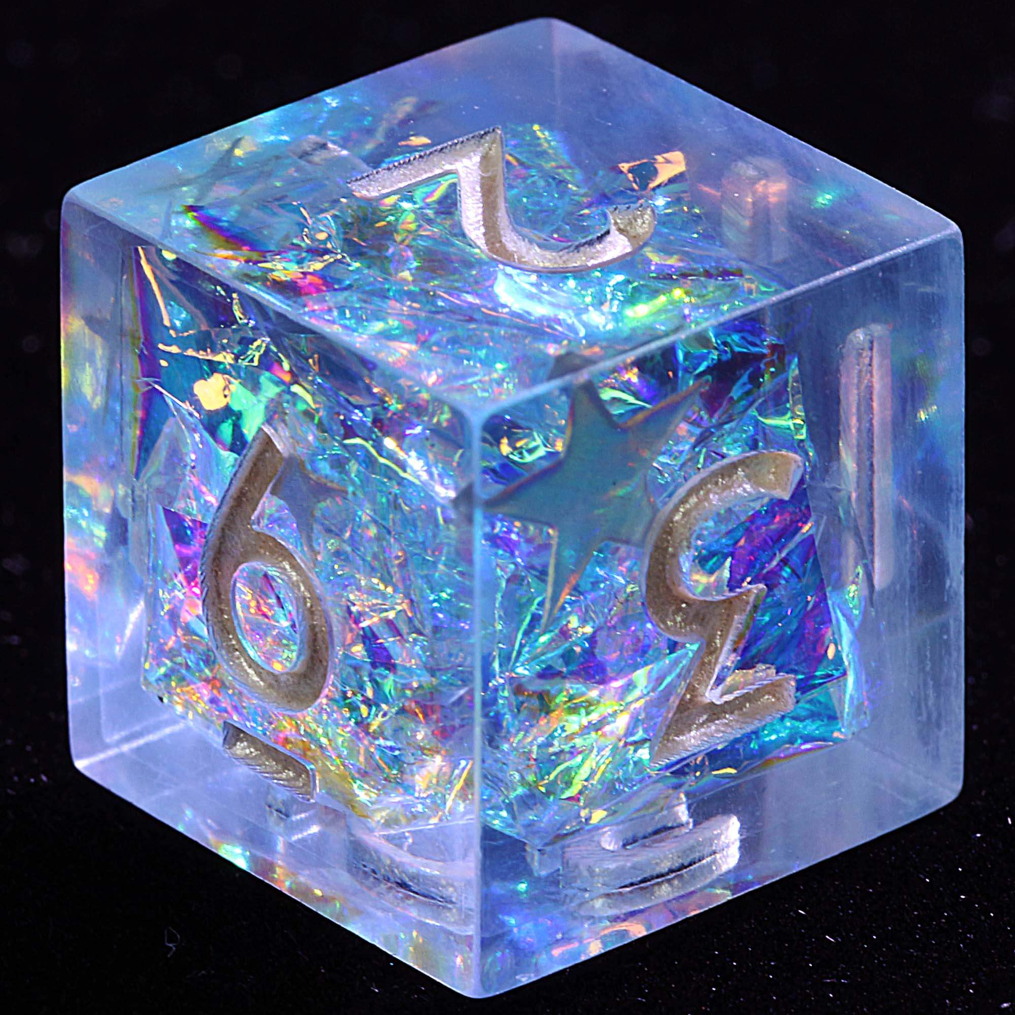 9 Polyhedral Resin Dice Sets DnD Celestial Oath Mirage - Dice of Dragons