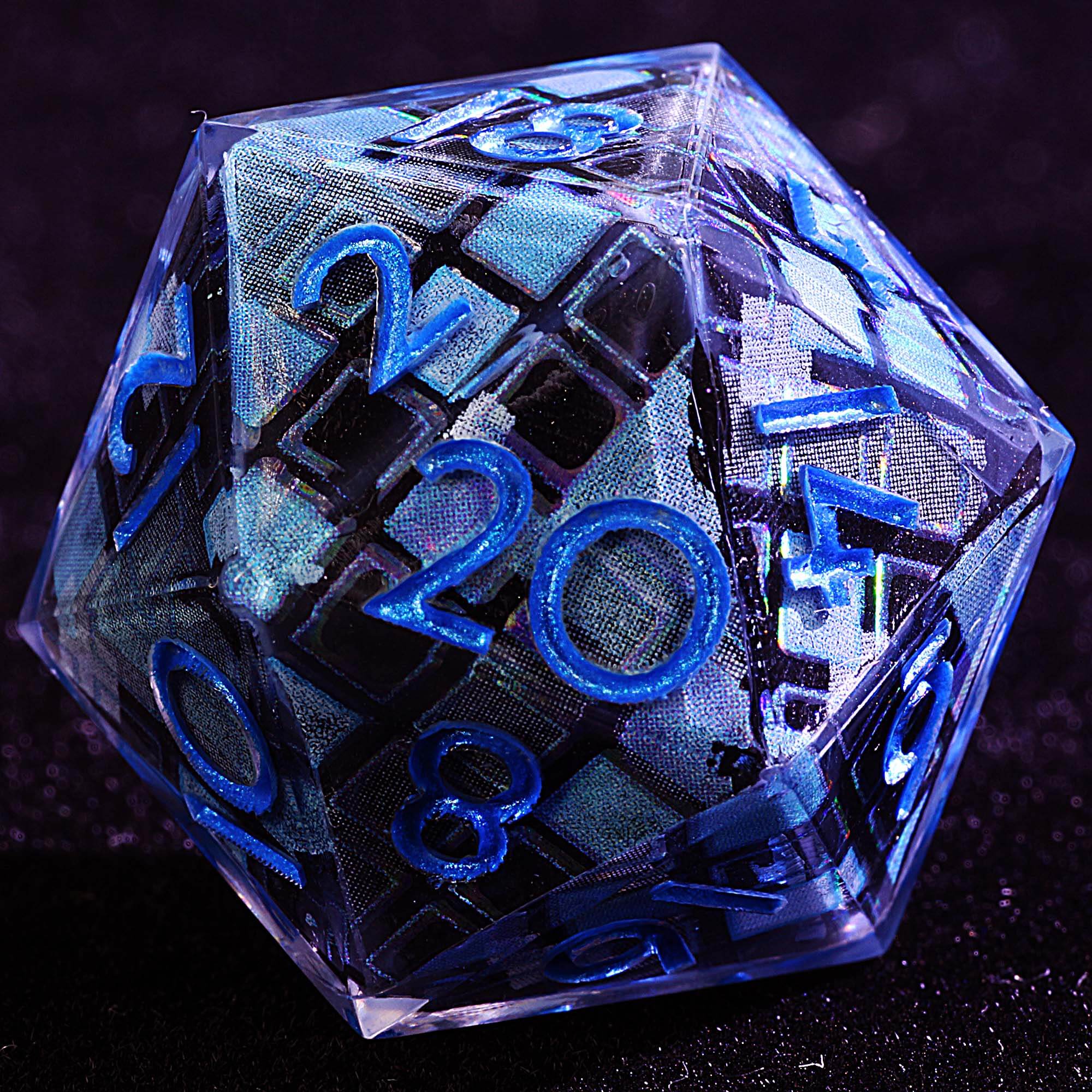 9 Polyhedral Resin Dice DD Set Circuit Garbled - Dice of Dragons