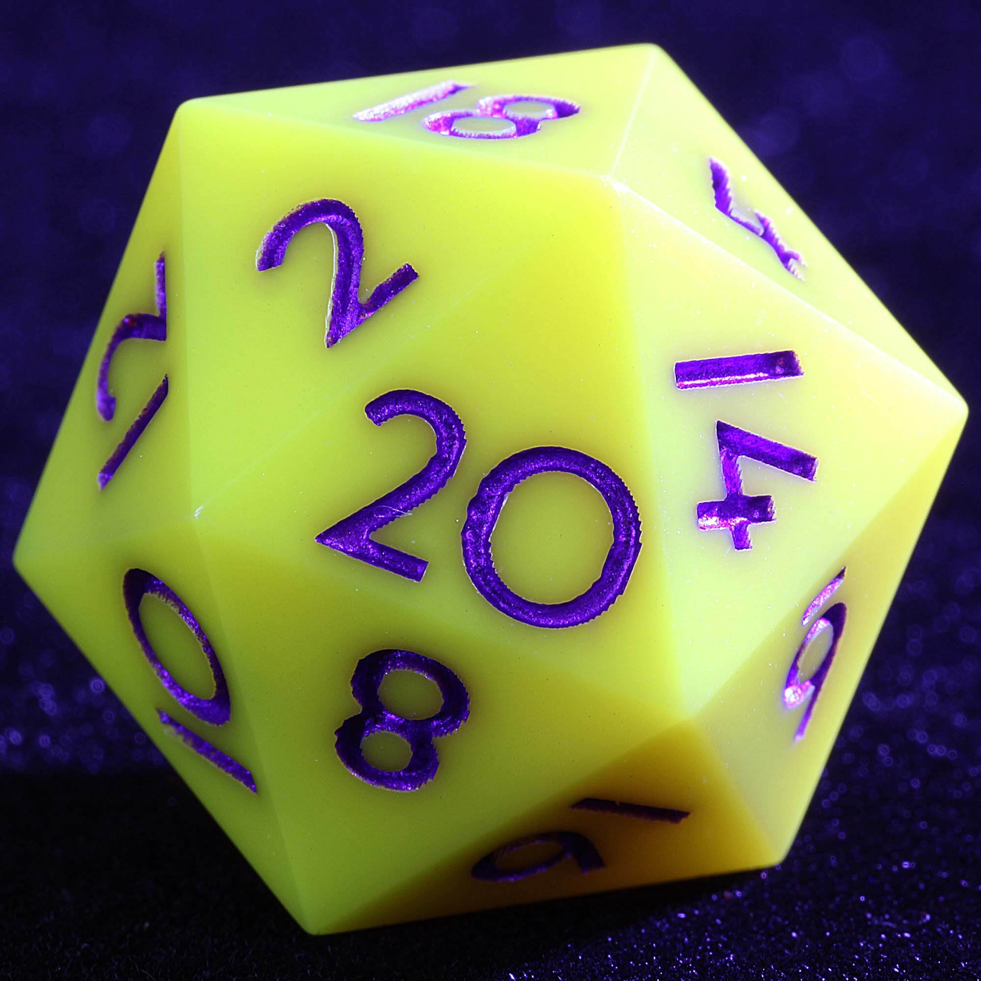 9 Polyhedral Resin Dice DD Sets Thunder Citrine Core - Dice of Dragons