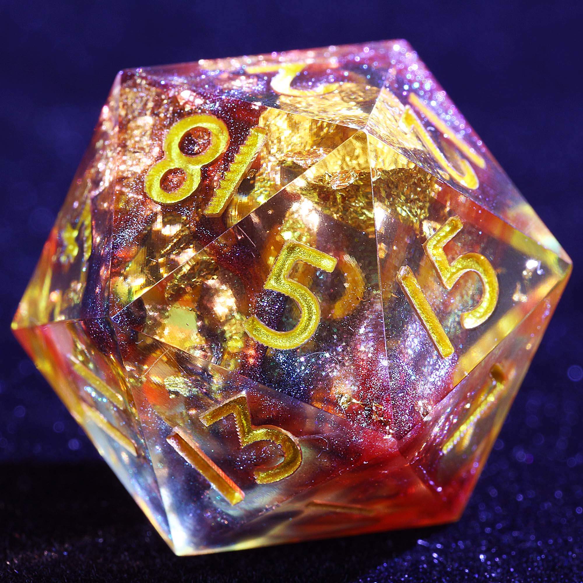 9 Polyhedral Resin Dice DD Set Trinity Aurora Forge - Dice of Dragons