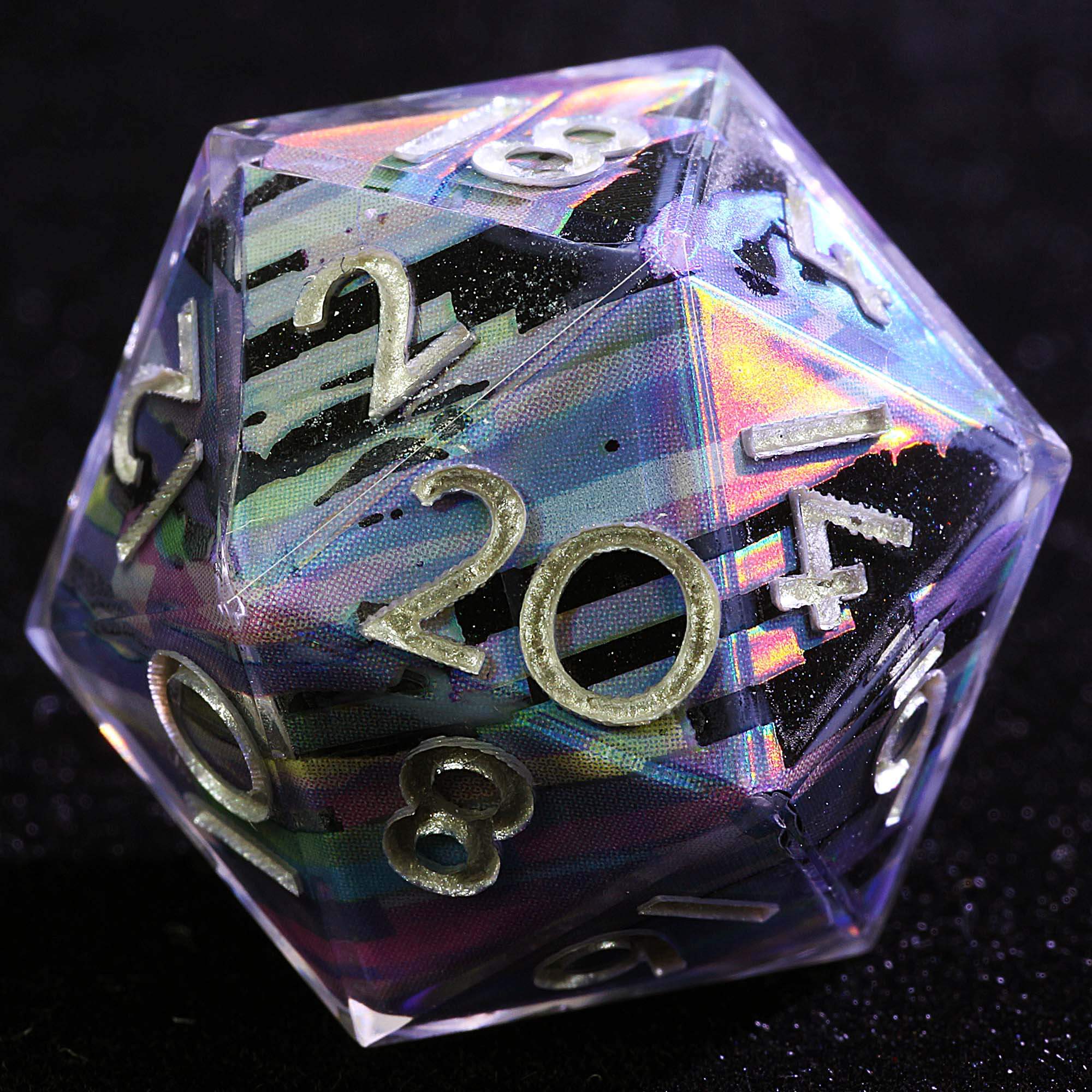 9 Polyhedral Resin Dice DnD Set Circuit Fault - Dice of Dragons