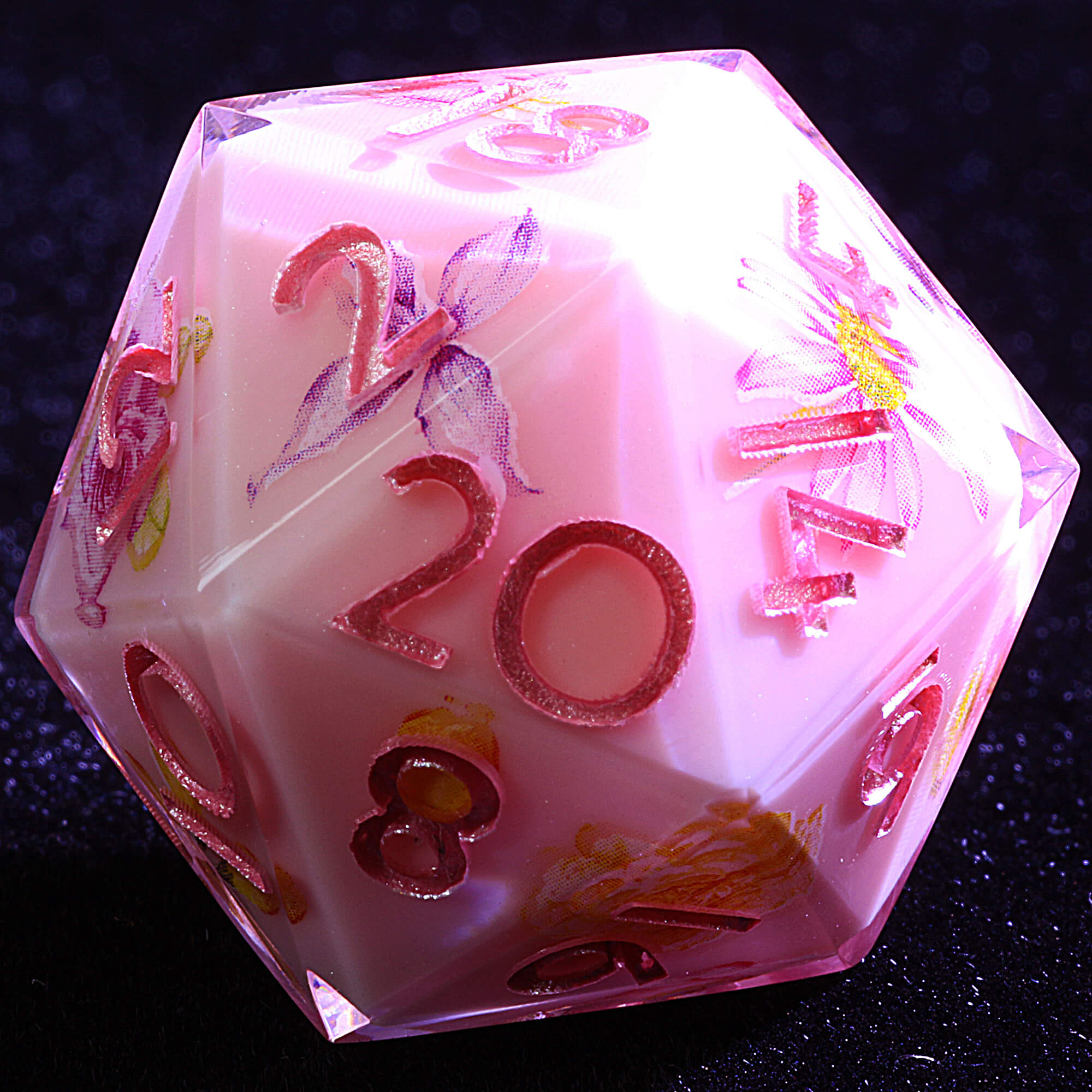 9 Polyhedral Resin Dice D&D Set Floral Meadow - Dice of Dragons