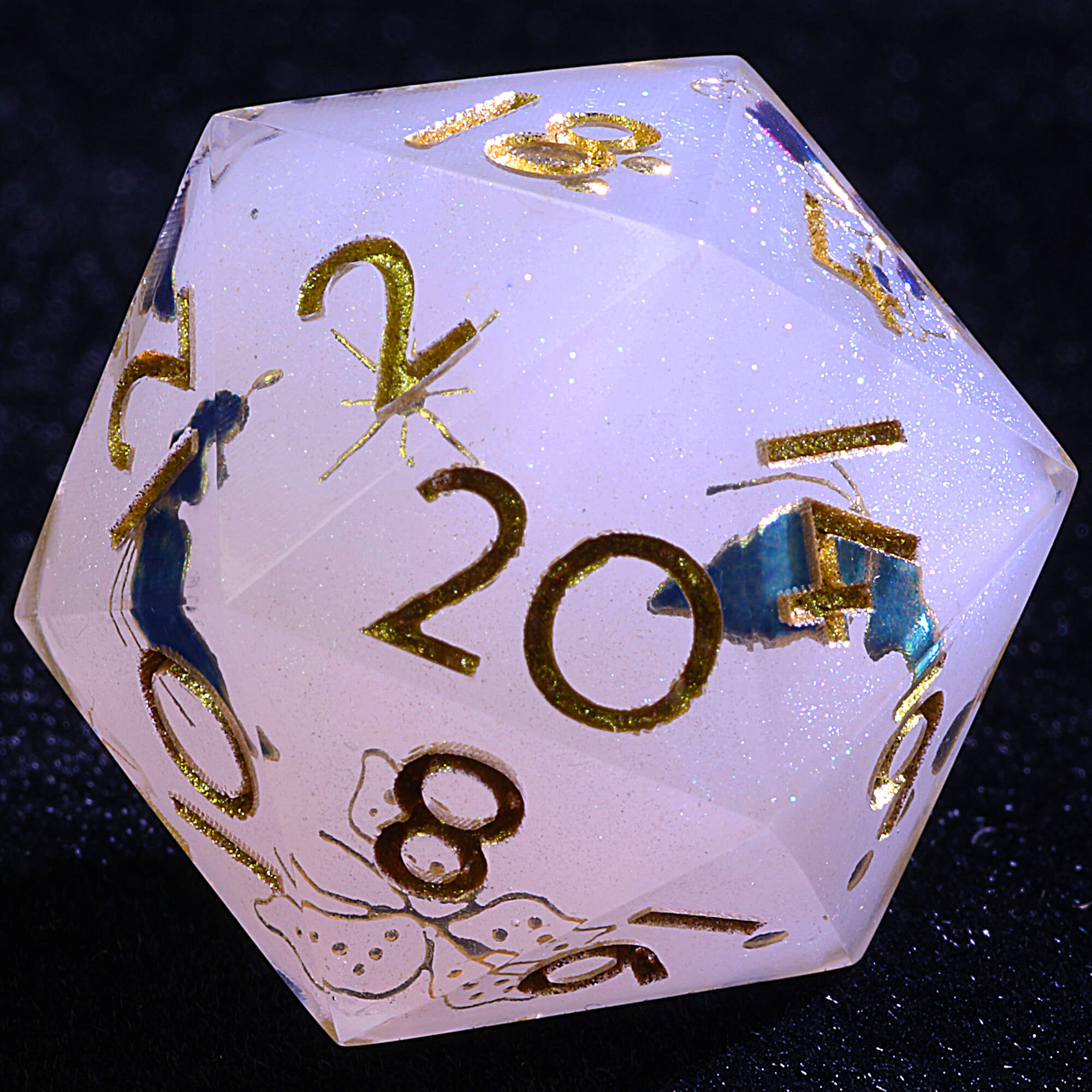 9 Polyhedral Resin Dice DnD Sets Gold Scale - Dice of Dragons