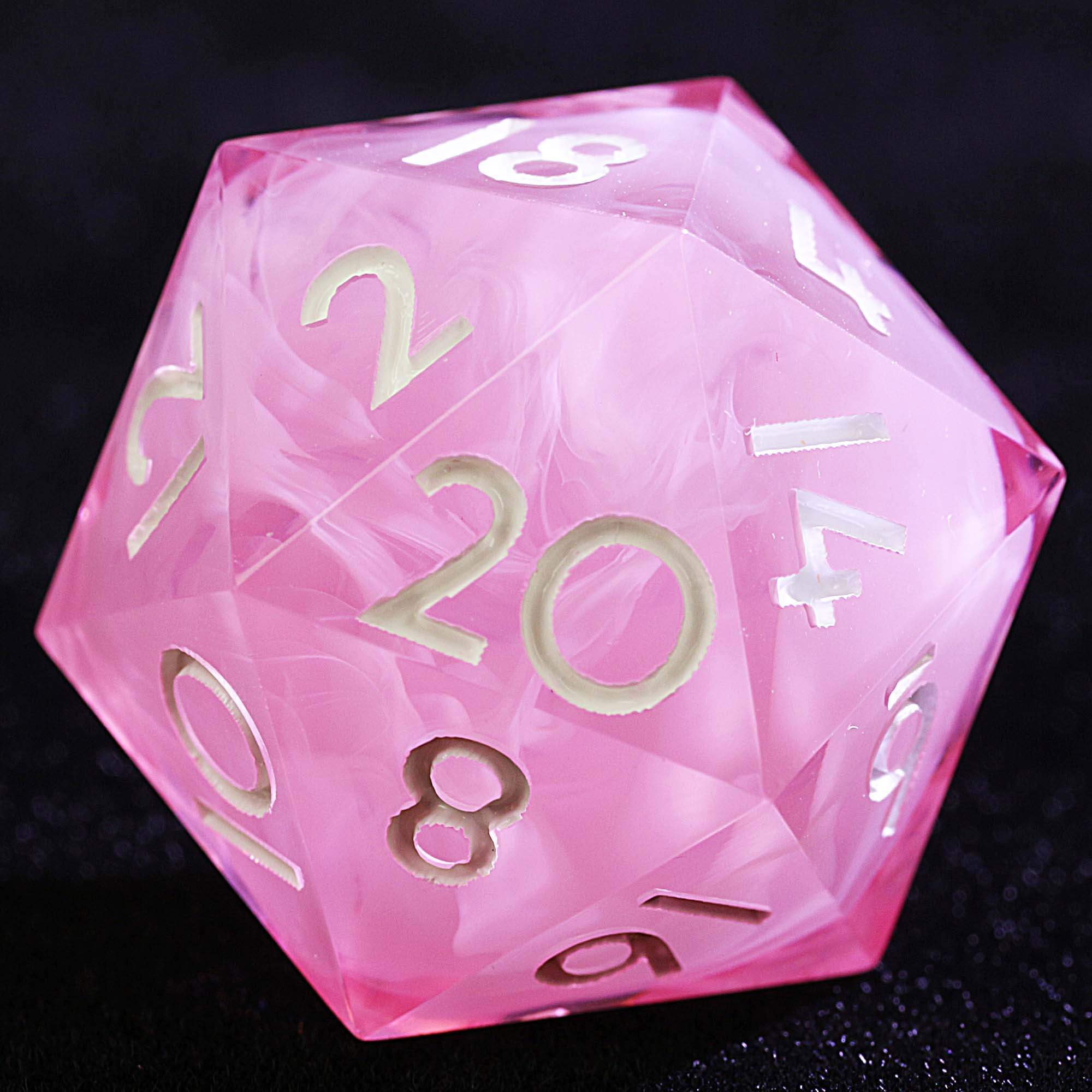 9 Polyhedral Resin Dice D&D Set Pink Cloud - Dice of Dragons