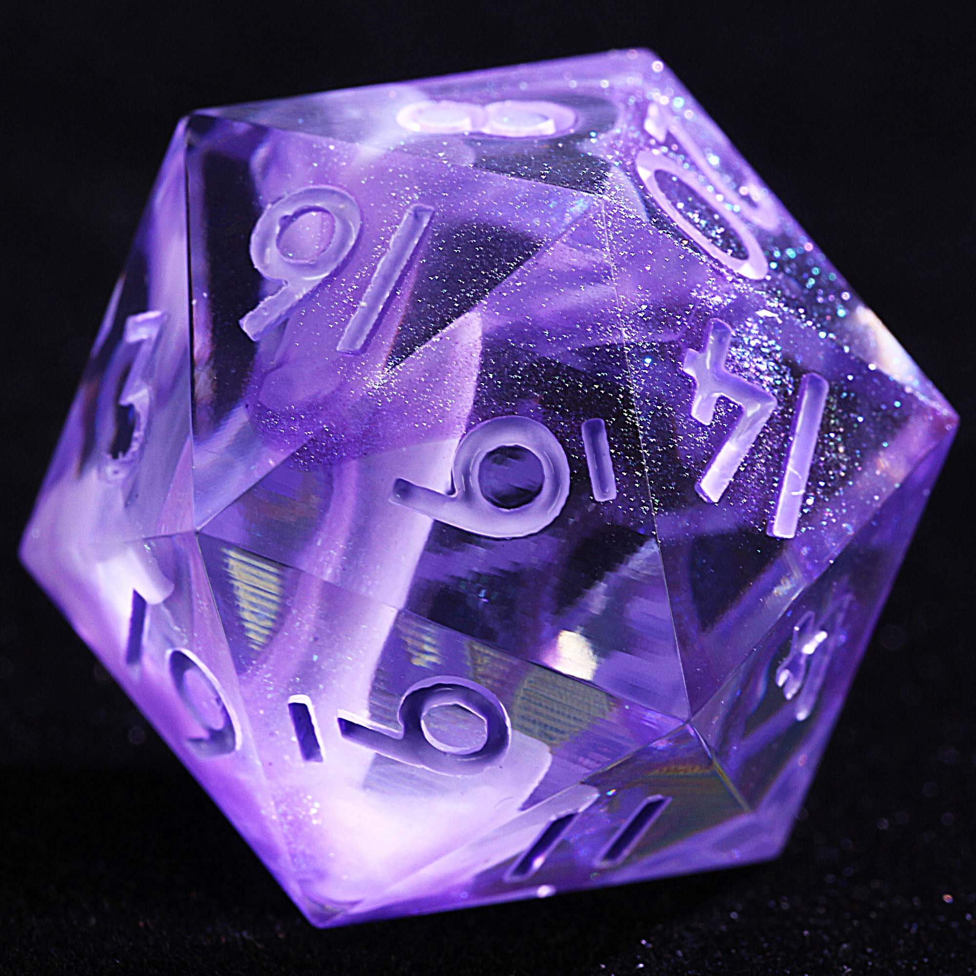 9 Polyhedral Resin Dice D&D Set Violet Mirage Cloud - Dice of Dragons