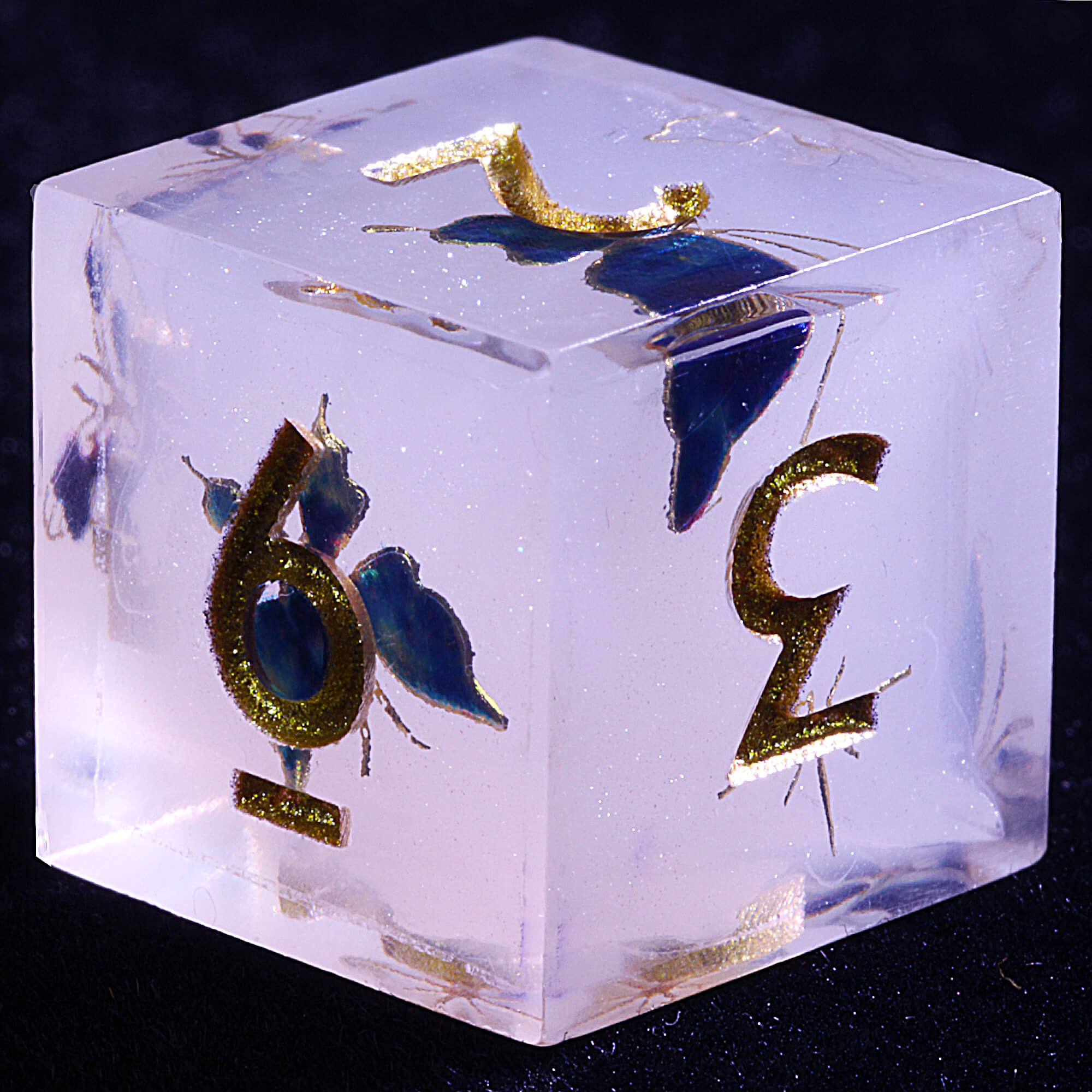 9 Polyhedral Resin Dice DnD Sets Gold Scale - Dice of Dragons