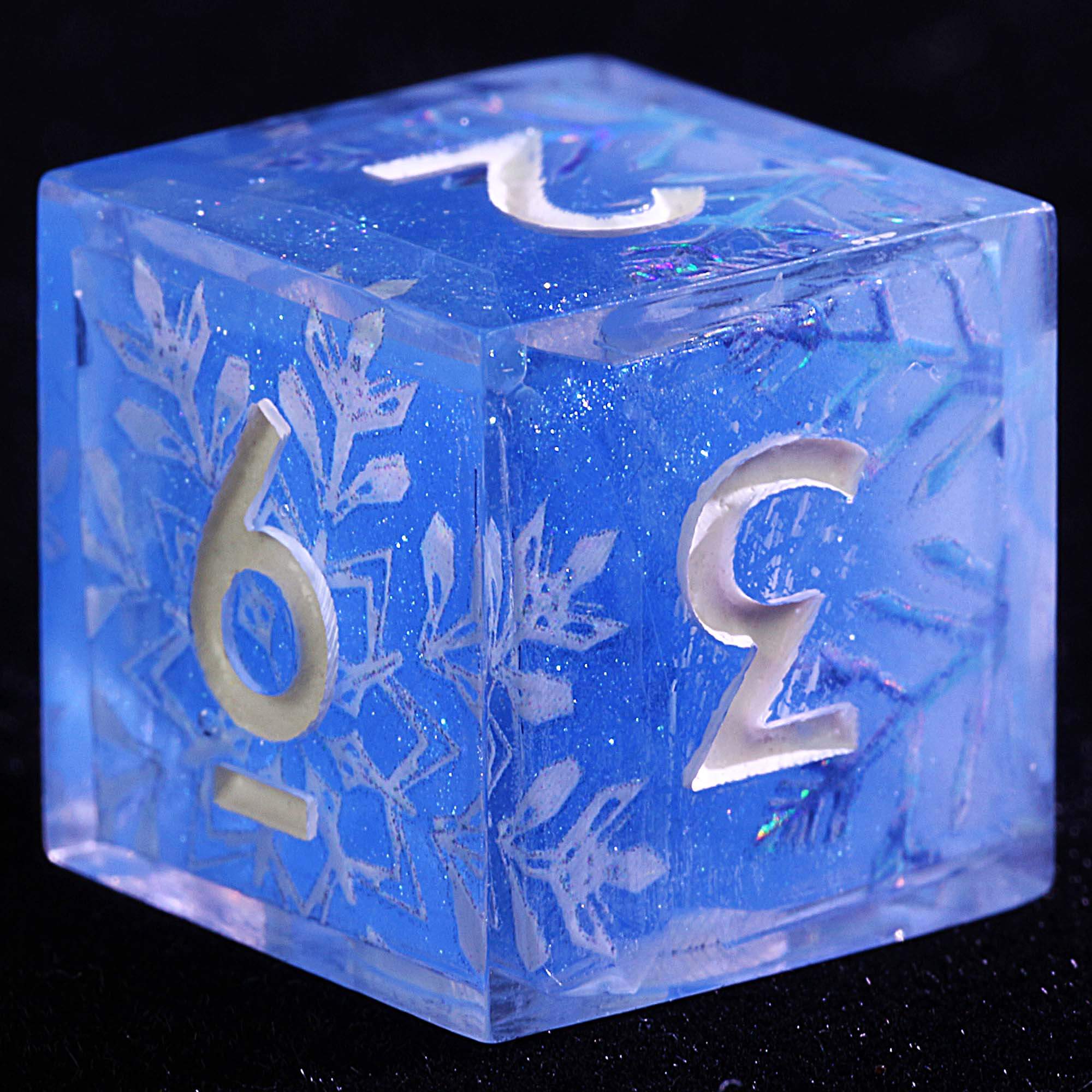9 Polyhedral Resin Dice D&D Sets Snowflake - Dice of Dragons