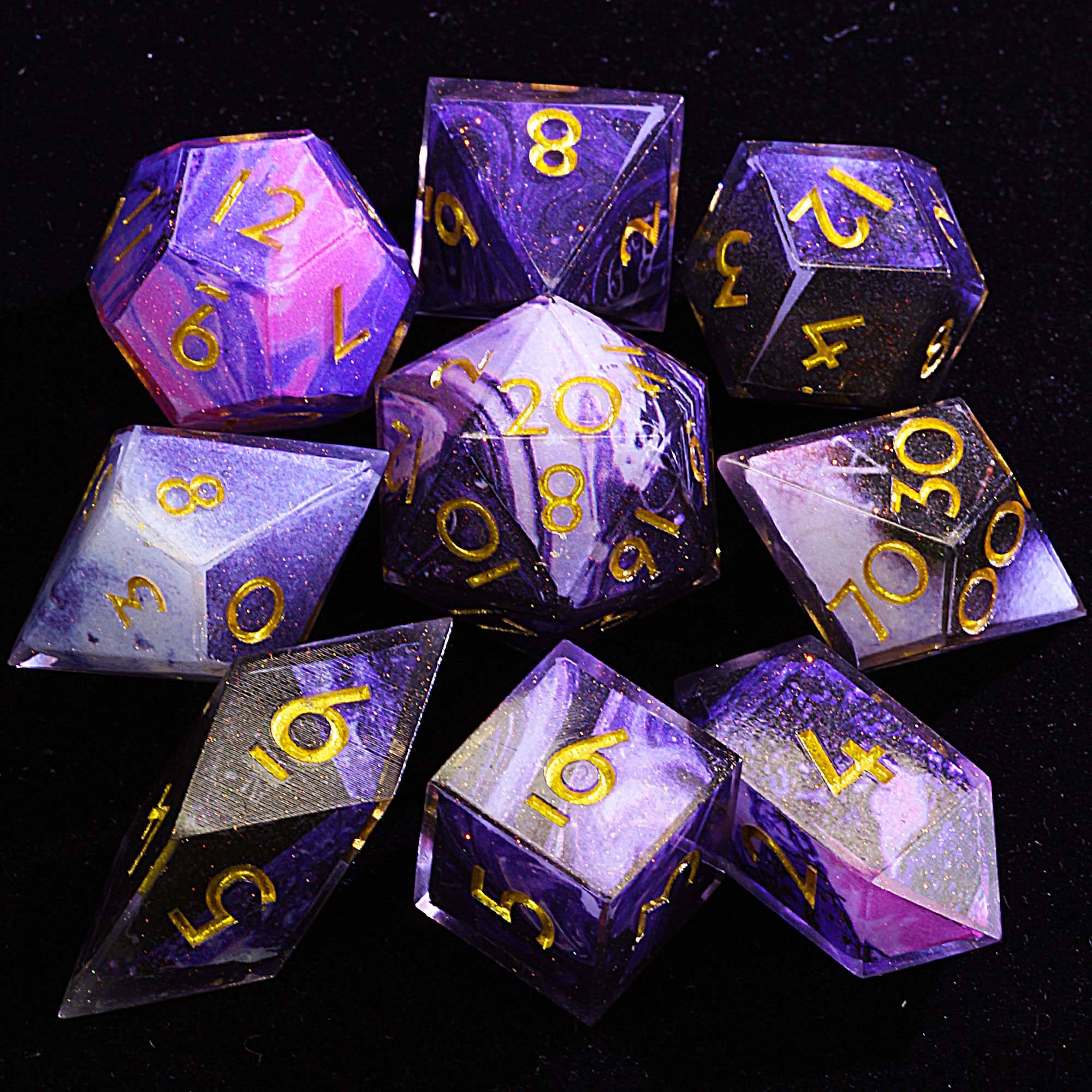 9 Polyhedral Resin Dice D&D Set Abyssal Sinking Bank - Dice of Dragons