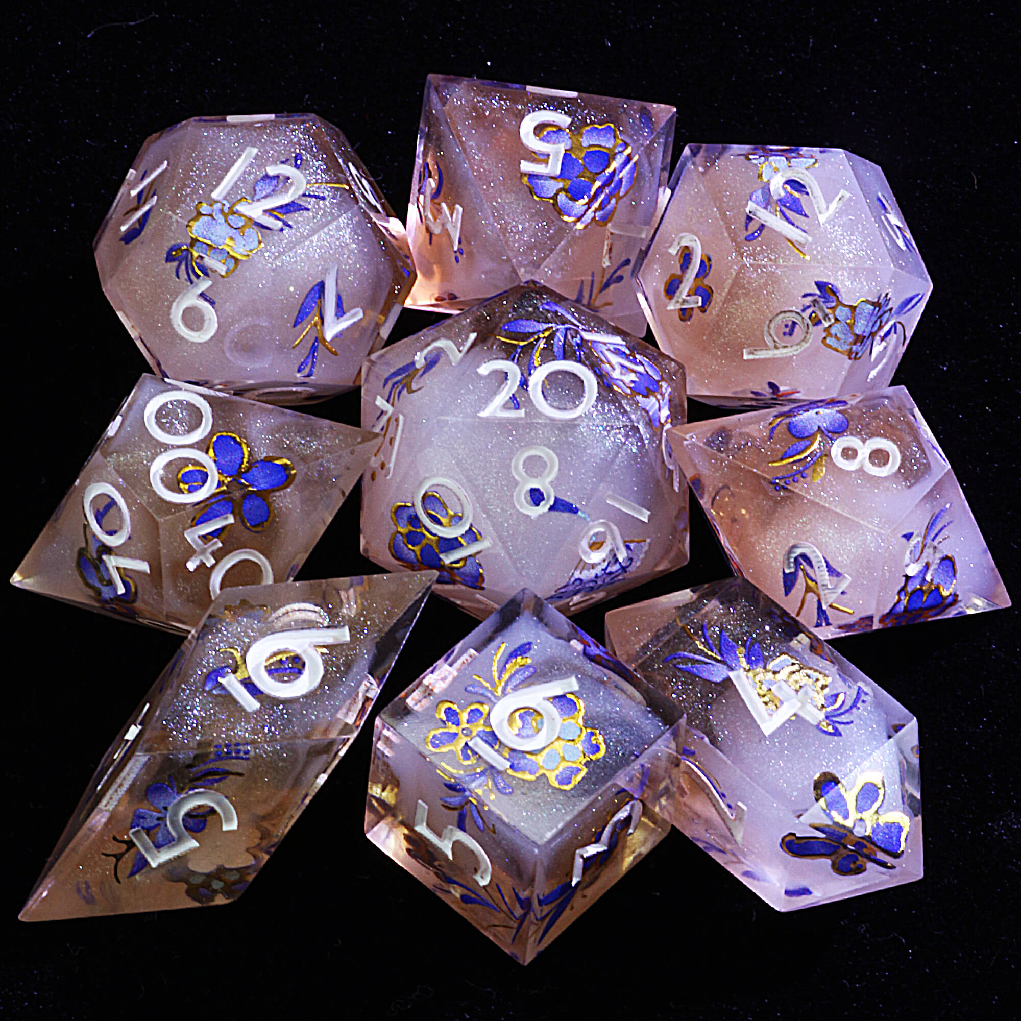 9 Polyhedral Resin Dice Set DnD Fey Dream