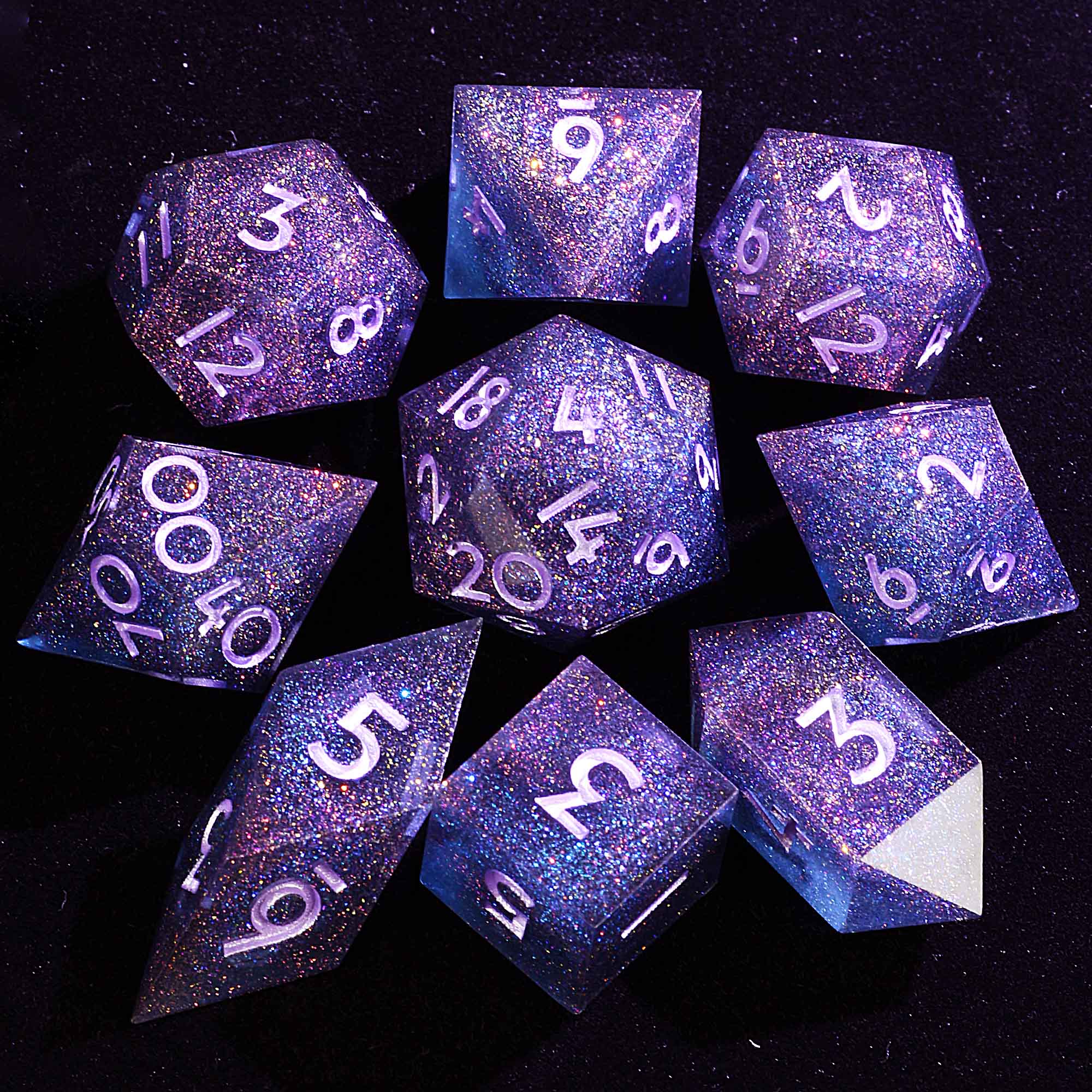 9 Polyhedral Resin Dice Sets D&D Nebula Chroma Void