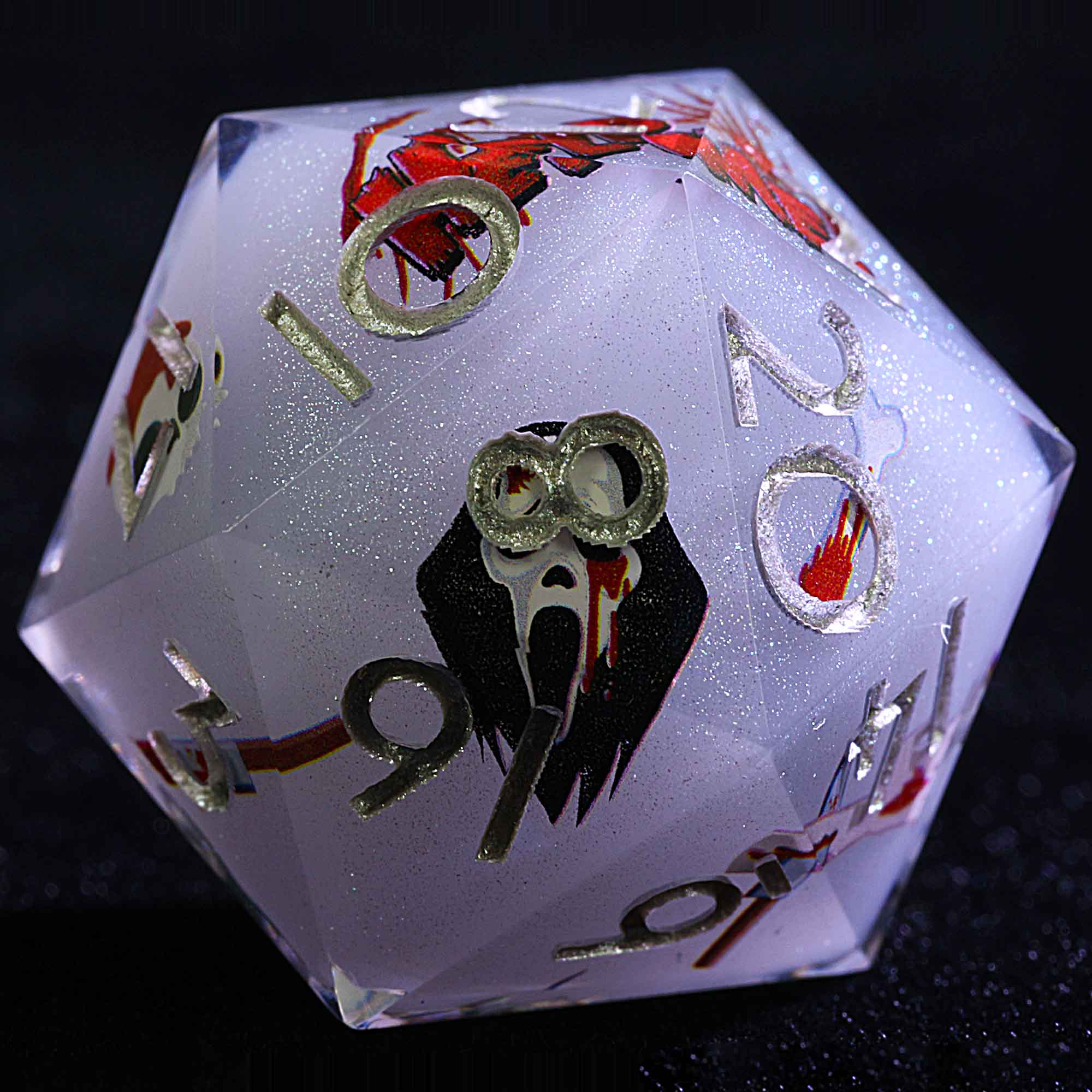 Halloween 9 Polyhedral Resin D&D Sets Dice Ash Specter Bone - Dice of Dragons