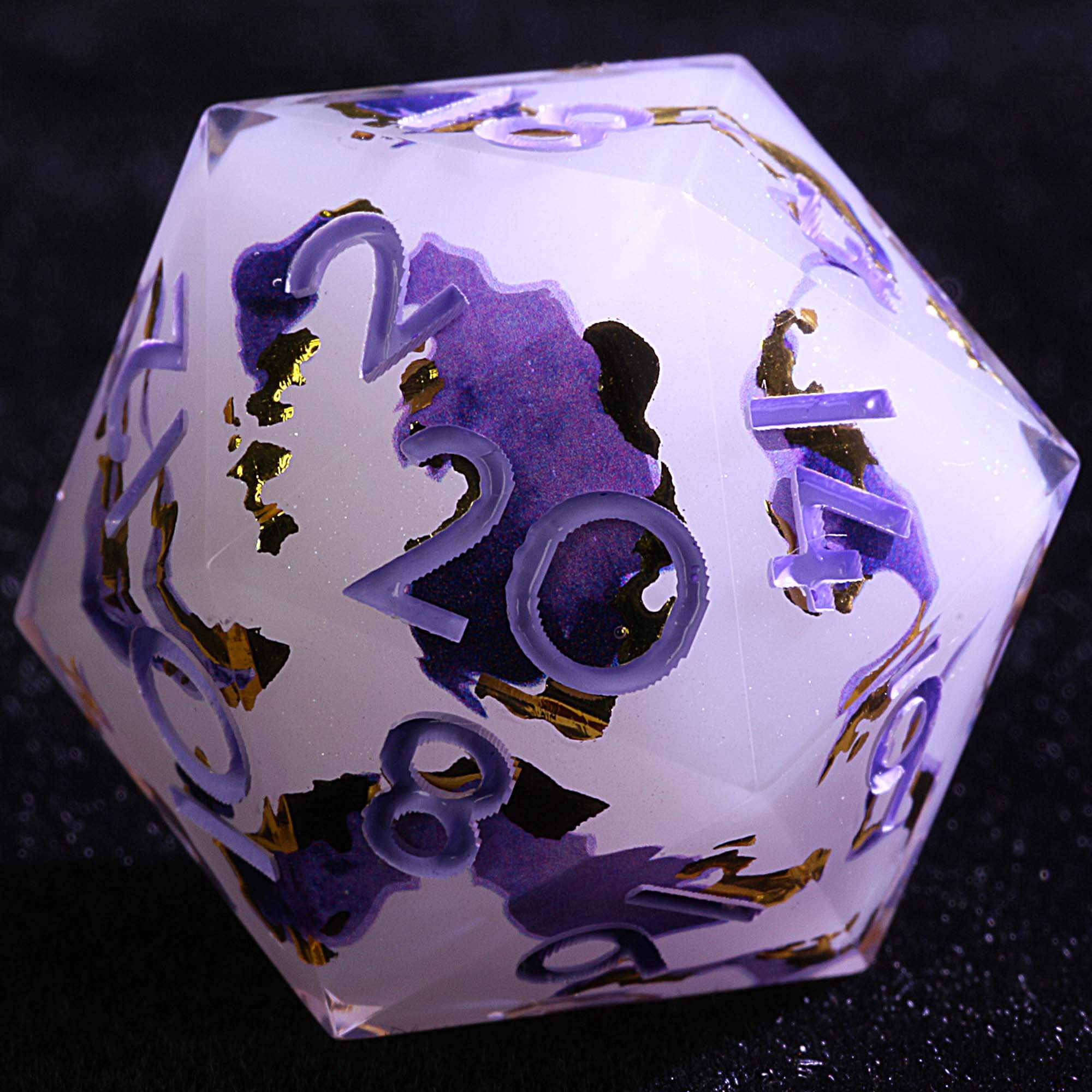 9 Polyhedral Resin DnD Set Dice Celestial Ribbon Edict - Dice of Dragons