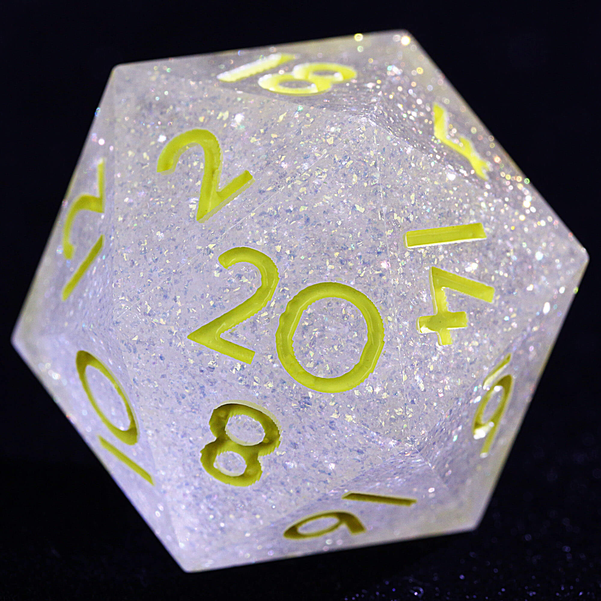 9 Polyhedral Resin DnD Set Dice Dreamy Star River Yellow - Dice of Dragons