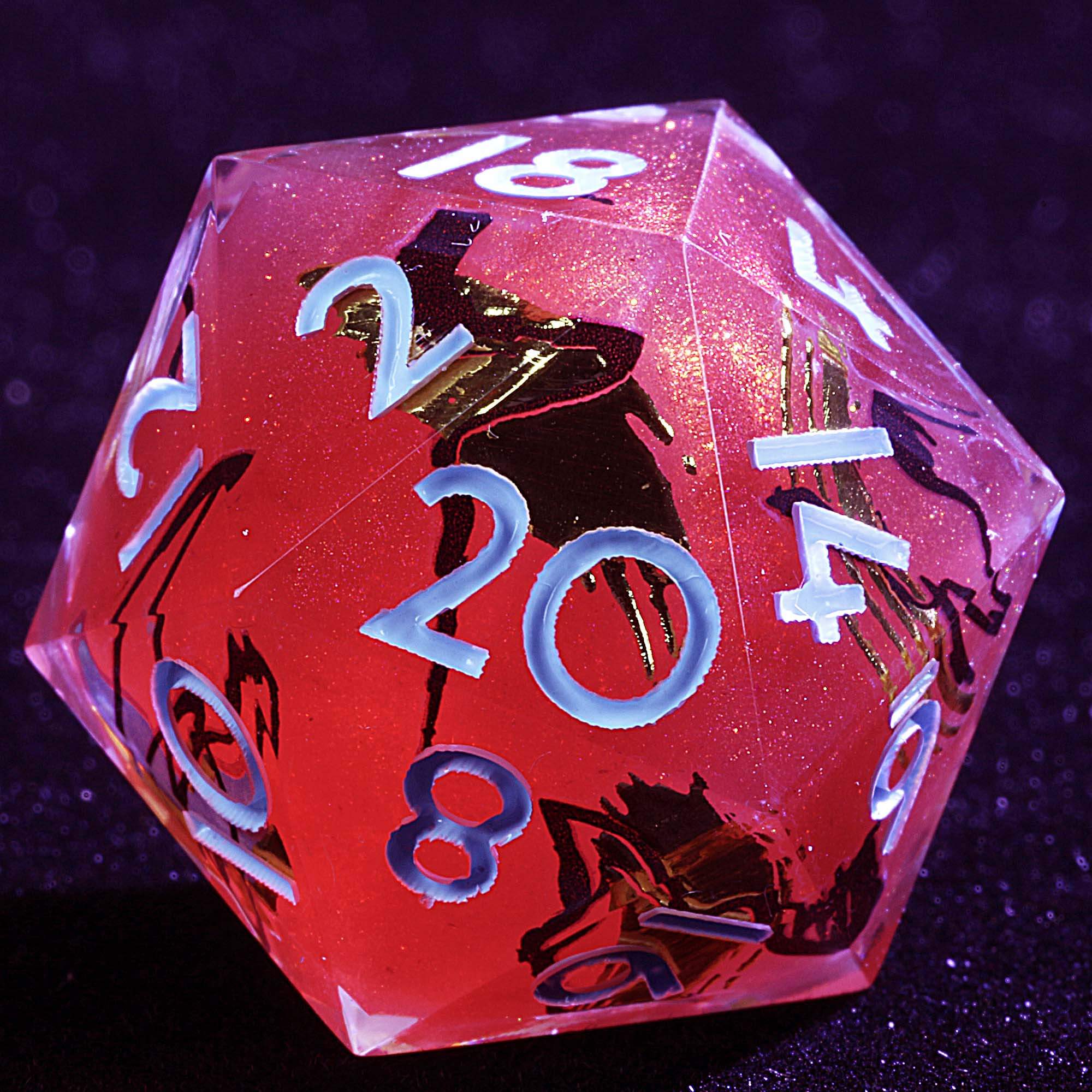 9 Polyhedral Resin DnD Sets Dice Neon Watermelon Chroma - Dice of Dragons