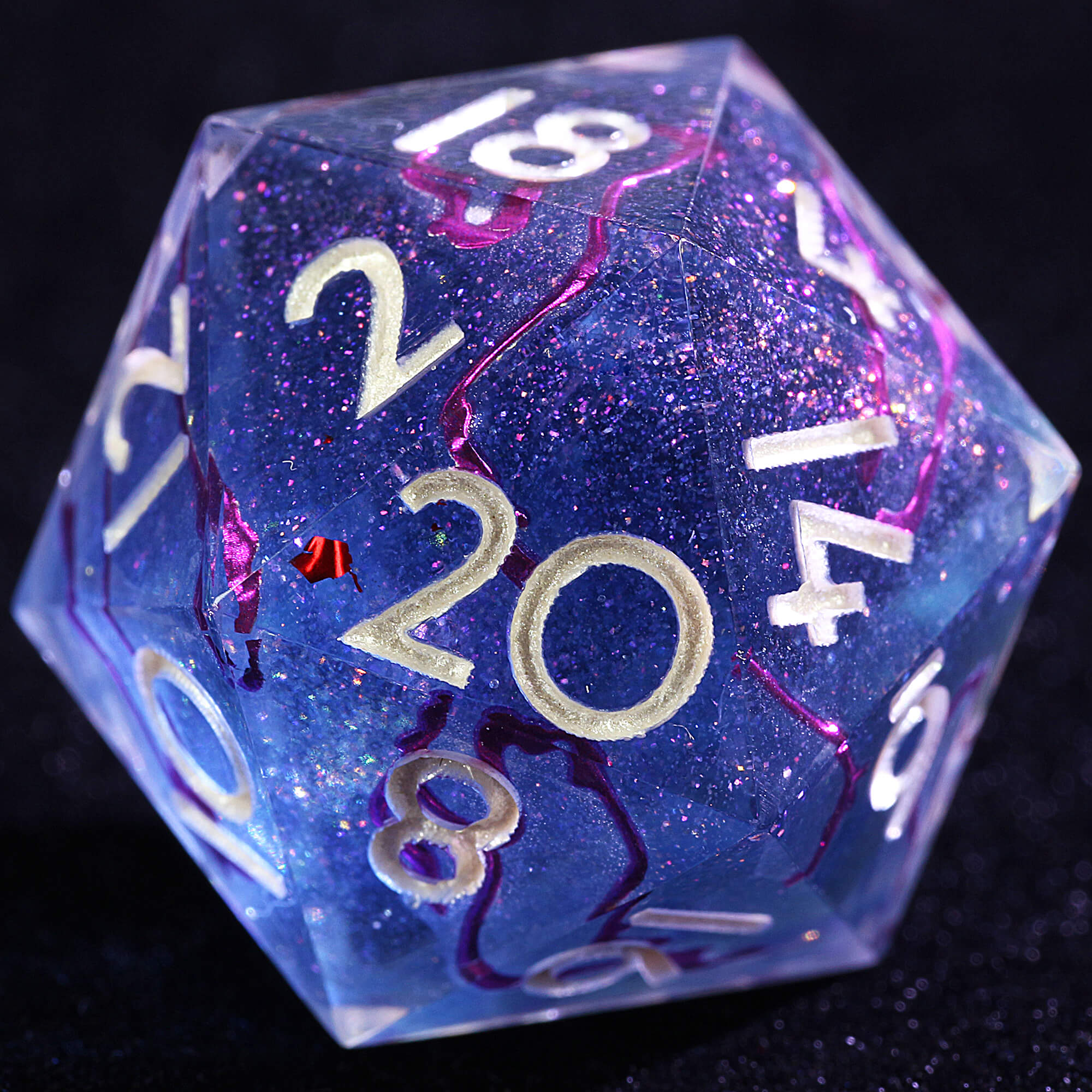 9 Polyhedral Resin DnD Set of Dice Crimson Abyss Gold - Dice of Dragons