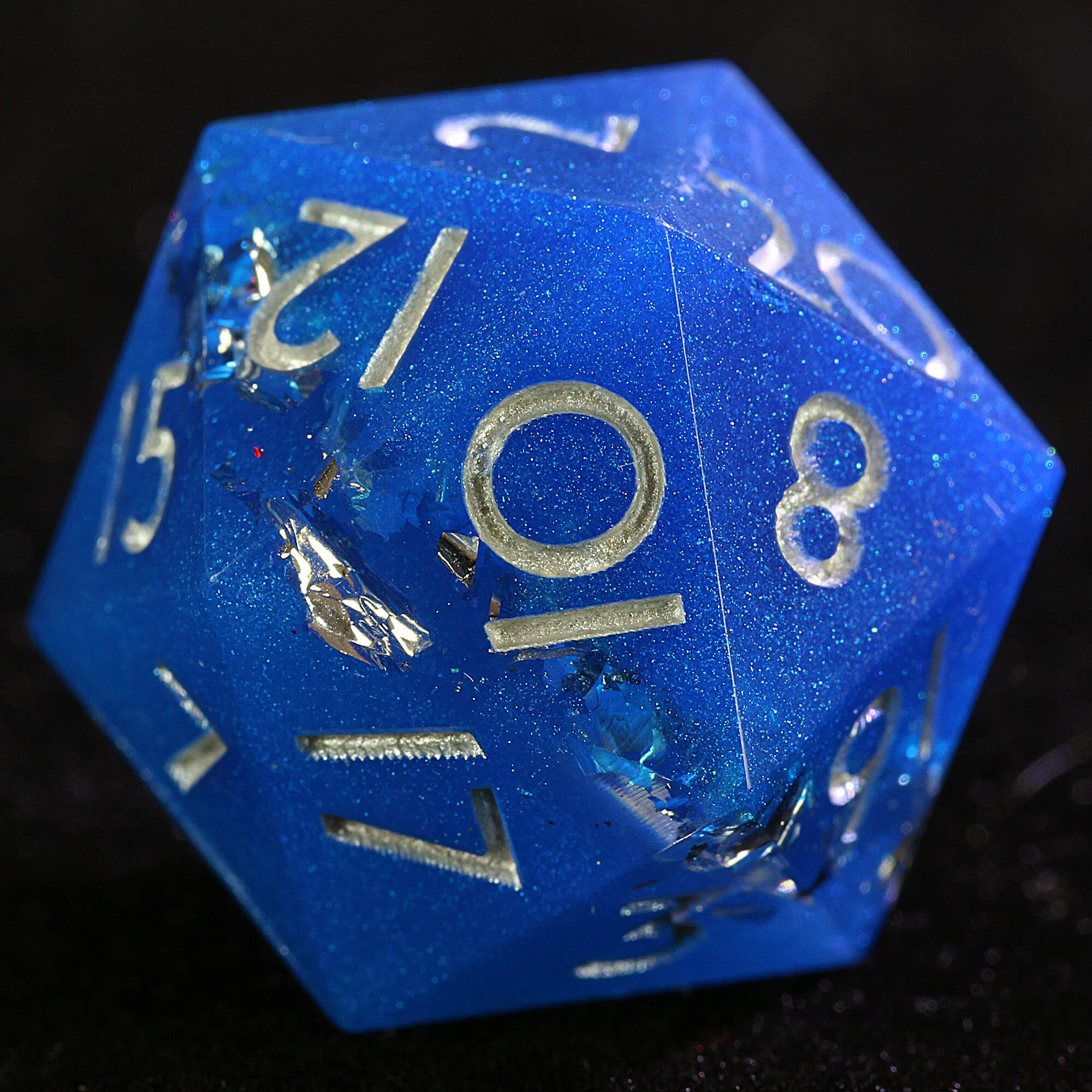9 Polyhedral Resin D&D Set of Dice Hadrian Stratum Silver - Dice of Dragons