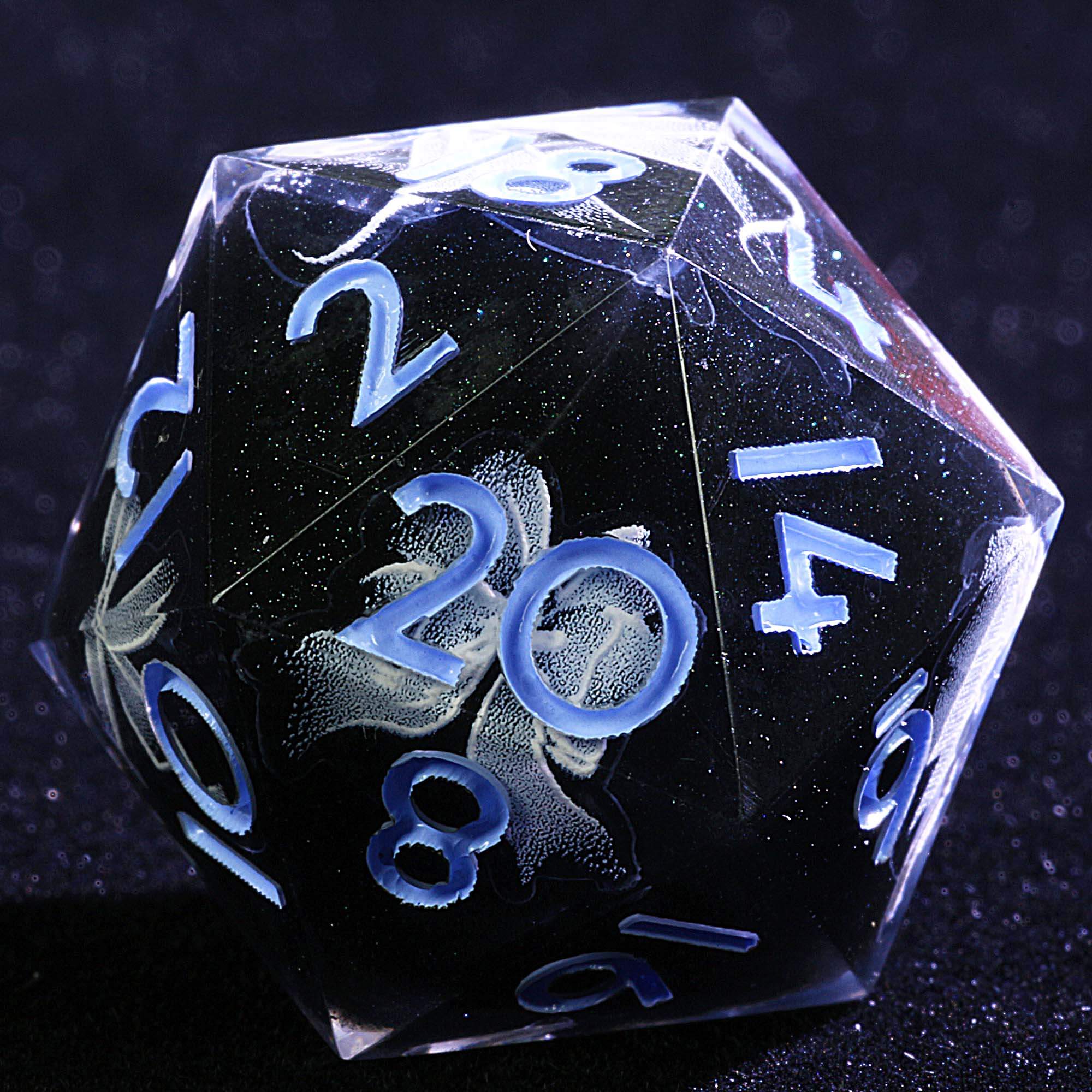 9 Polyhedral Resin DnD Sets of Dice Obsidian Bow Oath - Dice of Dragons