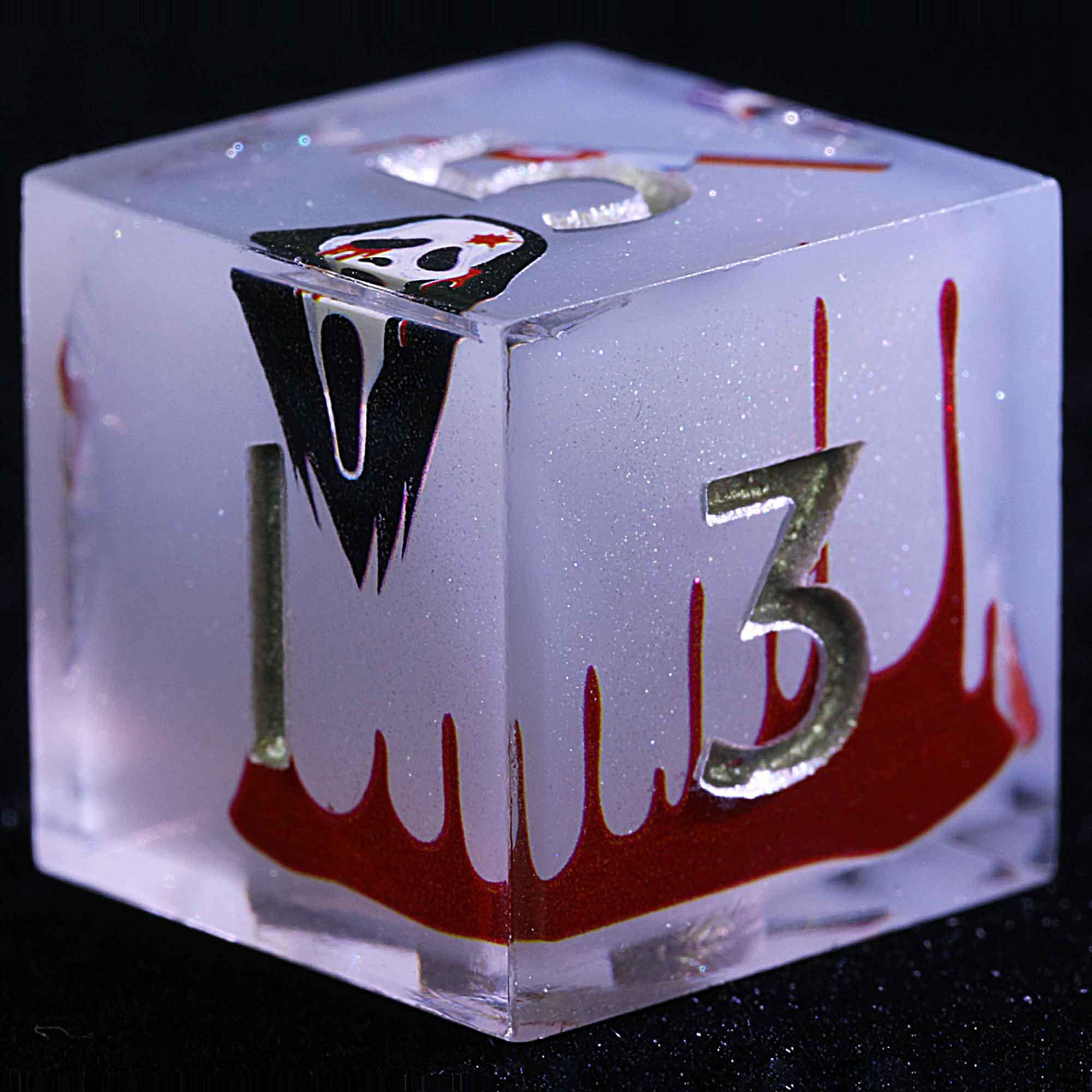 Halloween 9 Polyhedral Resin D&D Sets Dice Ash Specter Bone - Dice of Dragons