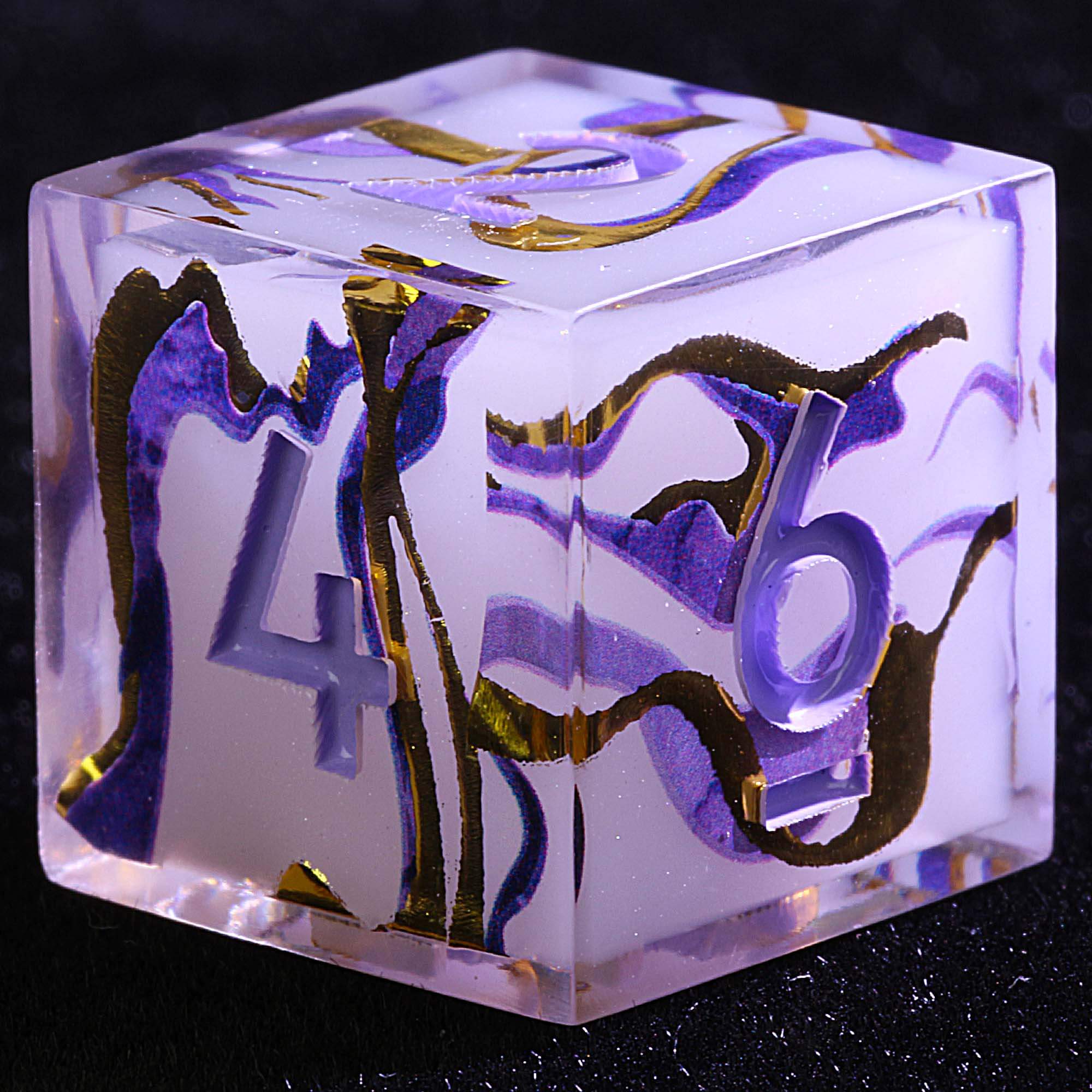 9 Polyhedral Resin DnD Set Dice Celestial Ribbon Edict - Dice of Dragons