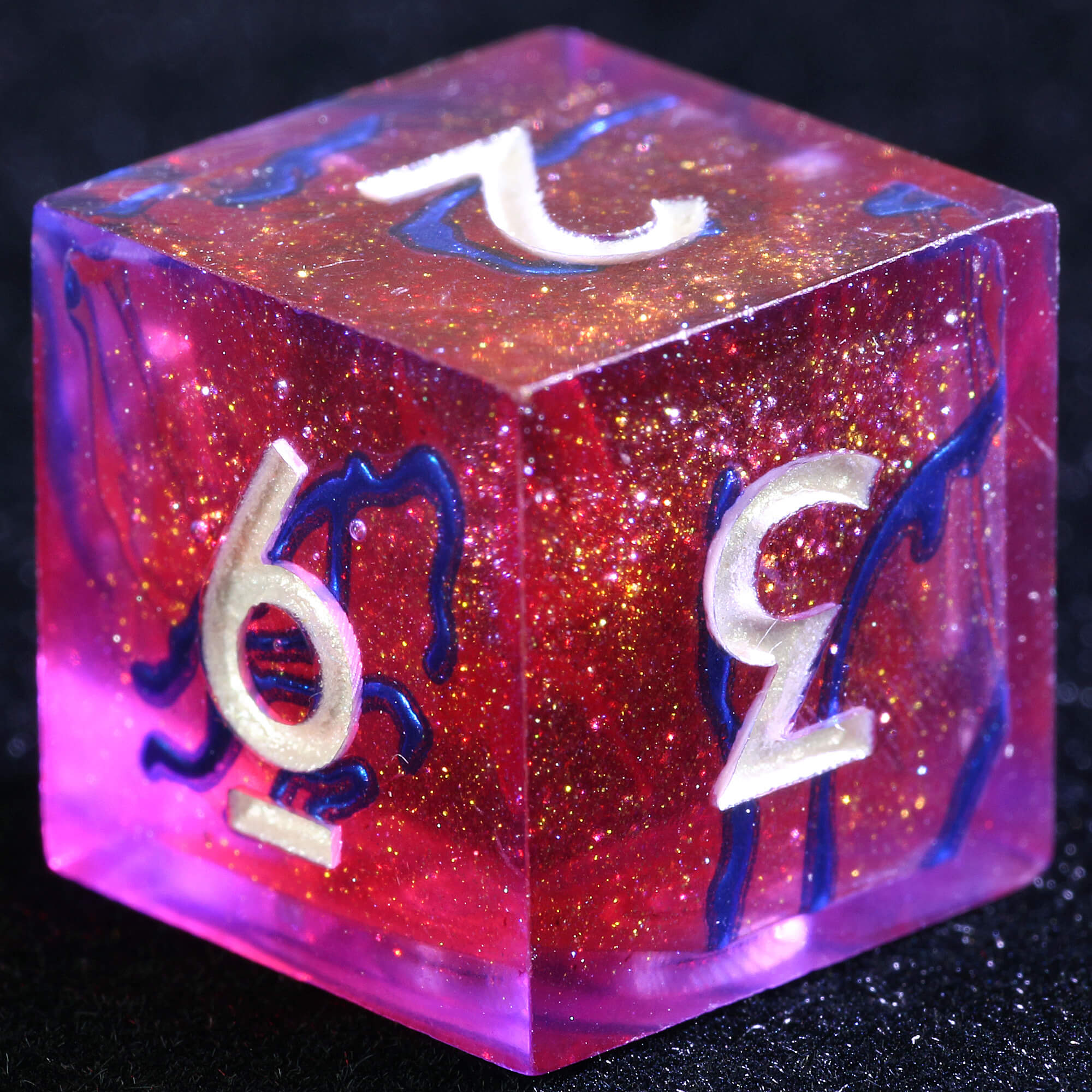 9 Polyhedral Resin D&D Set of Dice Frost Vein - Dice of Dragons