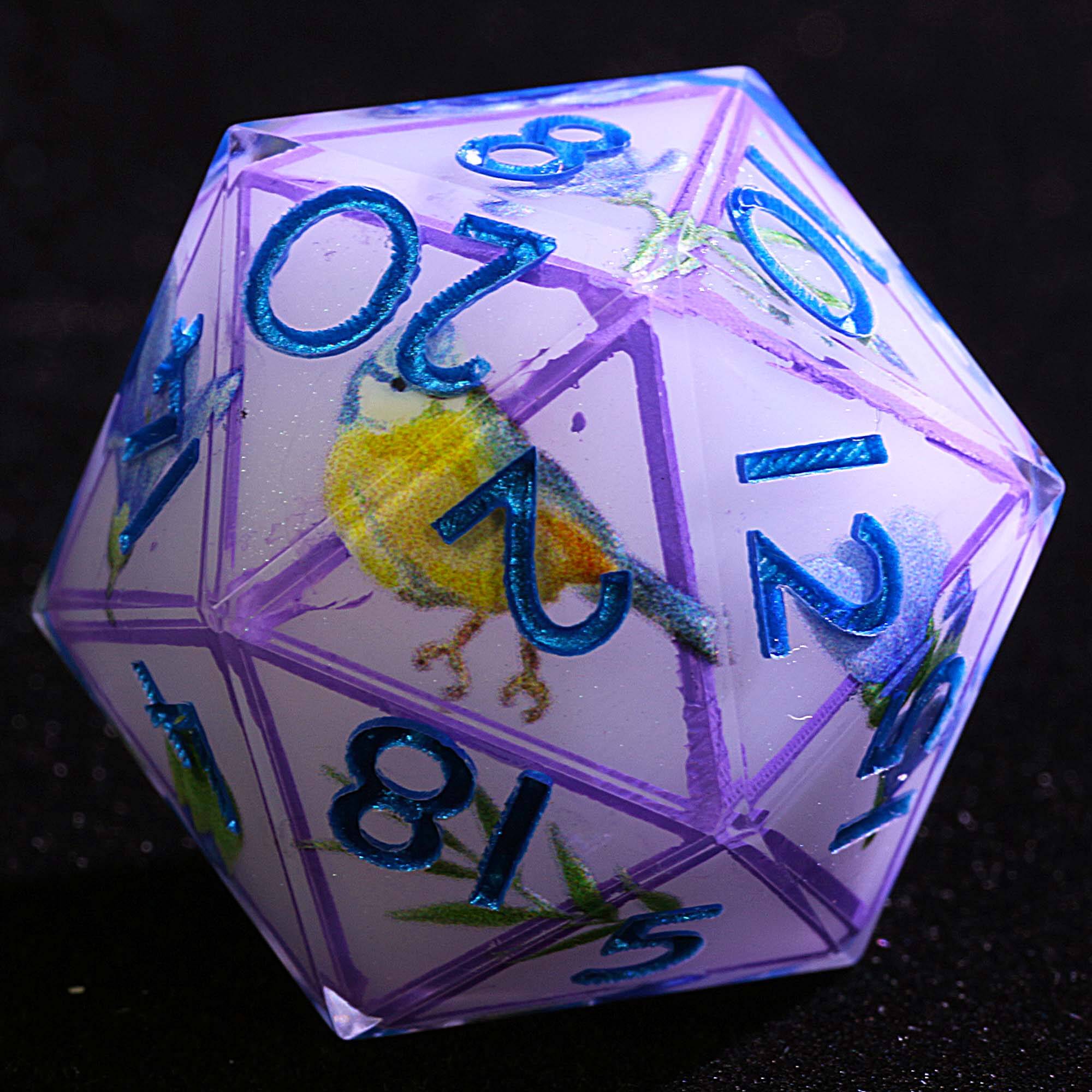 9 Polyhedral Resin D&D Dice Set Fairy Warbler’s Rune - Dice of Dragons