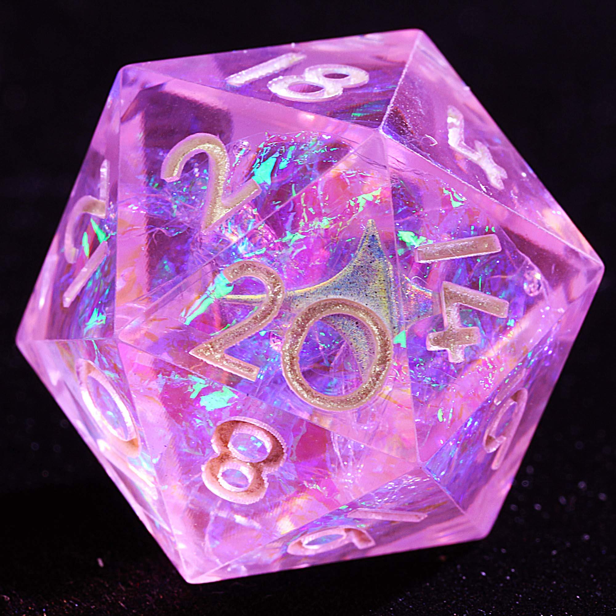 9 Polyhedral Resin DnD Dice Sets Stellar Sakura Mirage - Dice of Dragons