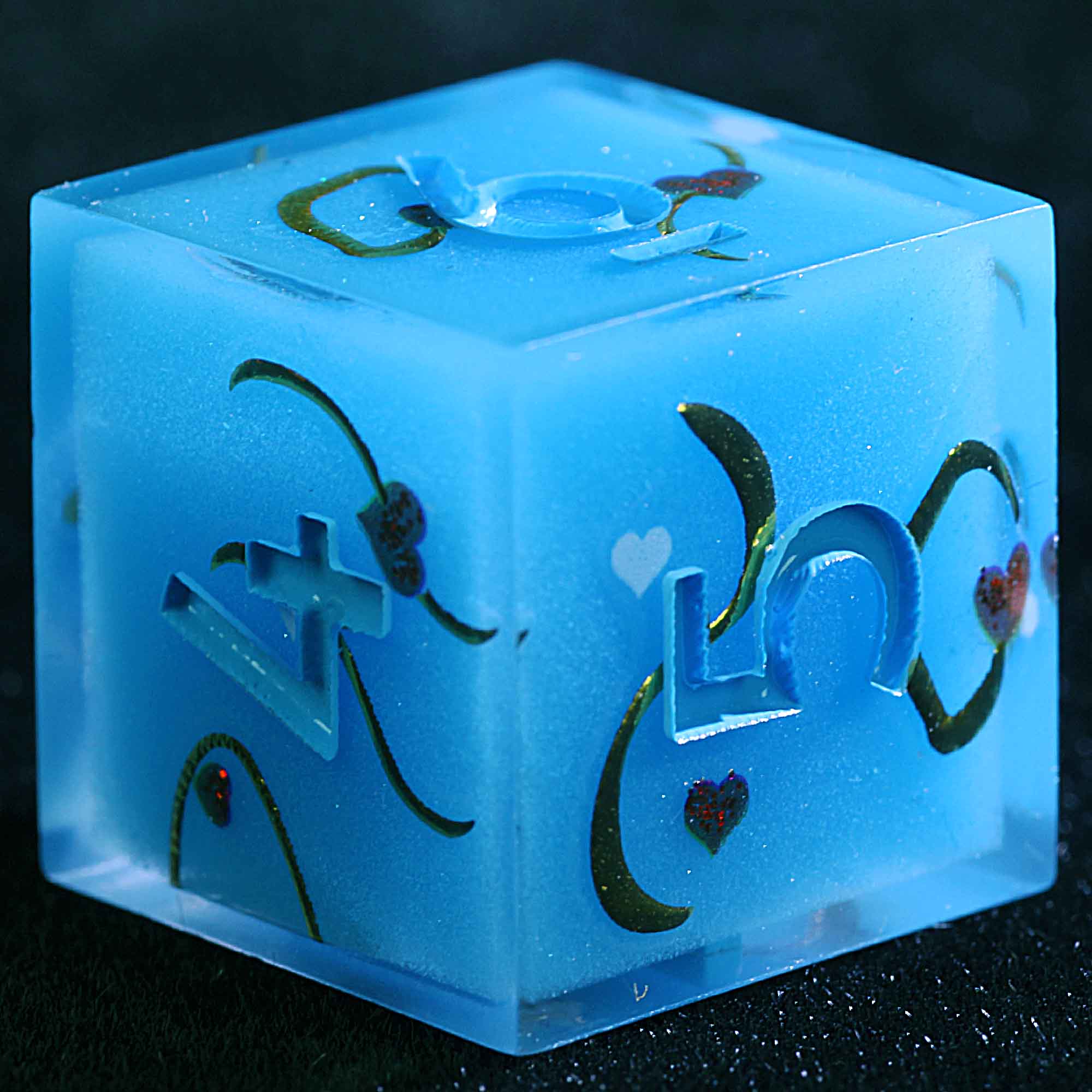 9 Polyhedral Resin D&D Dice Set Azure Heart Oath - Dice of Dragons