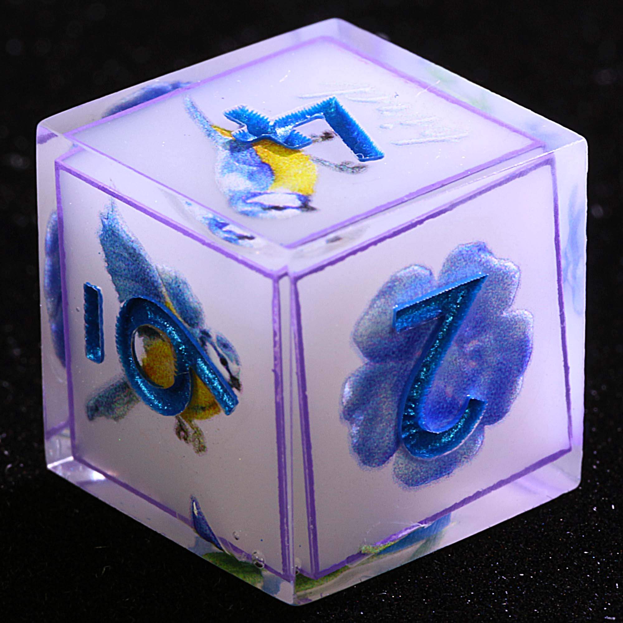 9 Polyhedral Resin D&D Dice Set Fairy Warbler’s Rune - Dice of Dragons