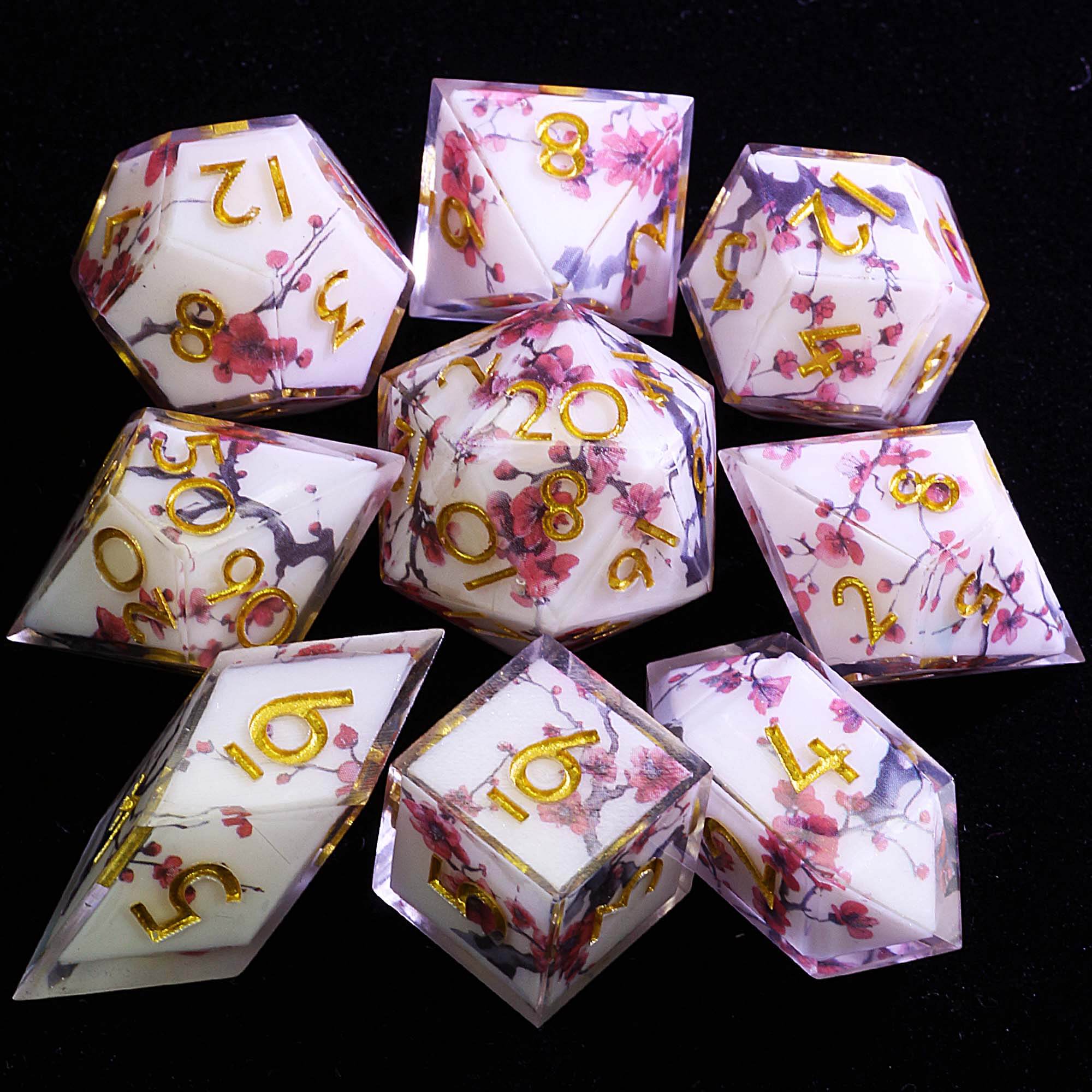 9 Polyhedral Resin D&D Sets of Dice Cold Plum - Dice of Dragons