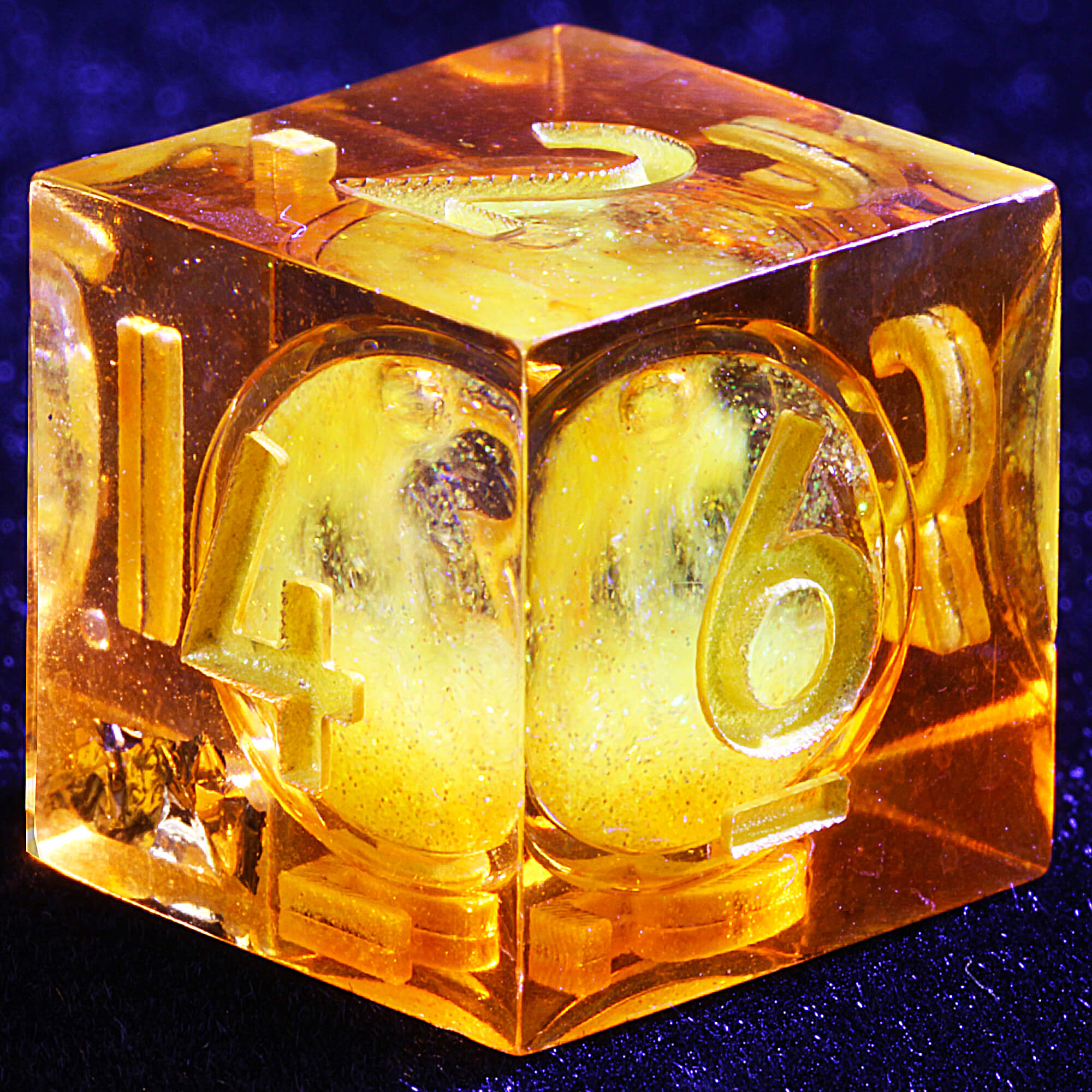 9 Polyhedral Resin Liquid Core Sets Dice DD Golden Hourglass - Dice of Dragons