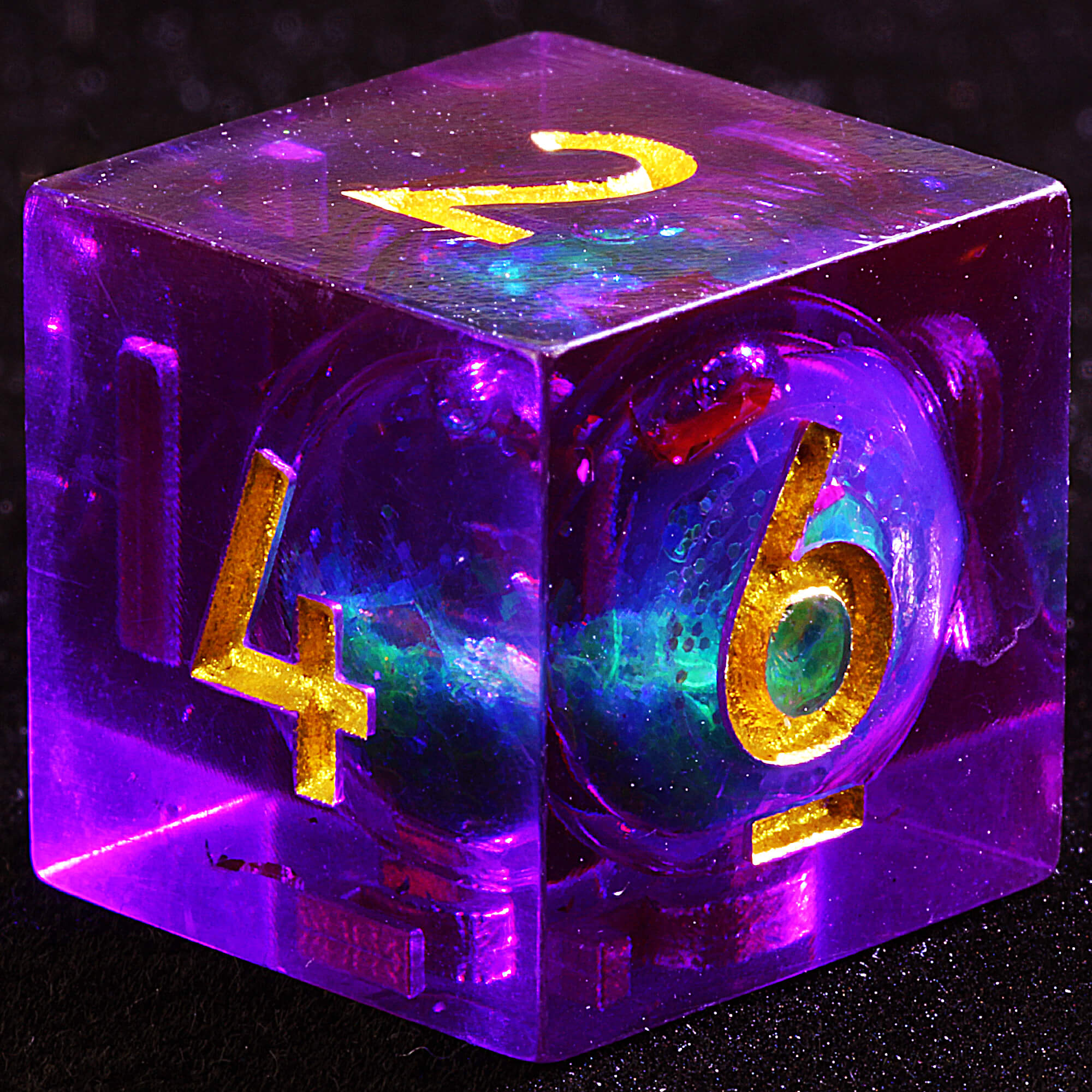 9 Polyhedral Resin Liquid Core DD Dice Sets Arcane Nebula