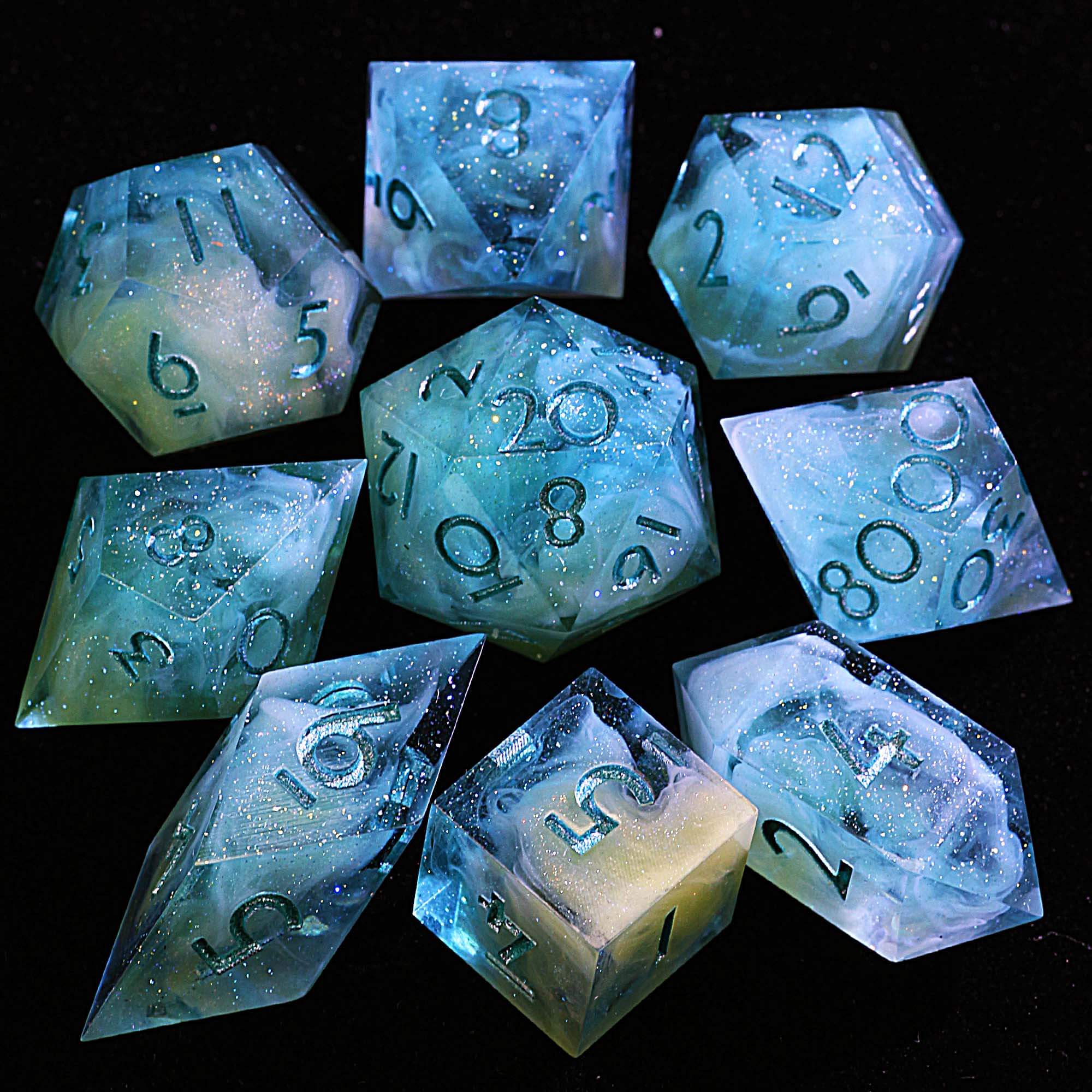 9 Polyhedral Resin Set D and D Dice Pillars of Creation - Dice of Dragons