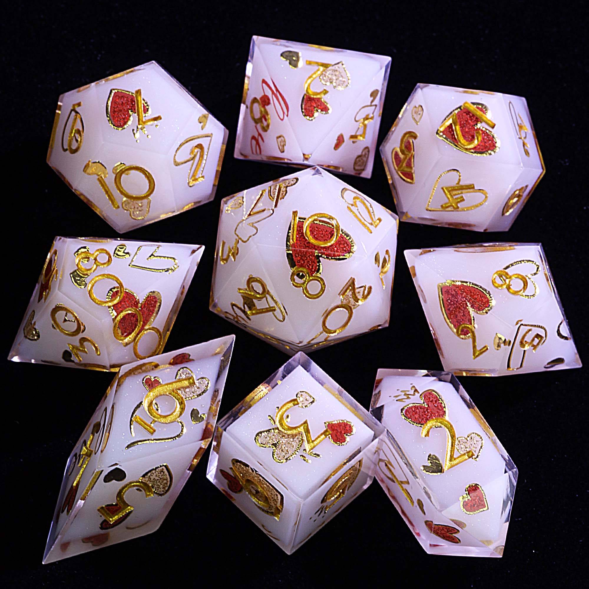9 Polyhedral Resin Sets DD Dice Vow of Passion - Dice of Dragons