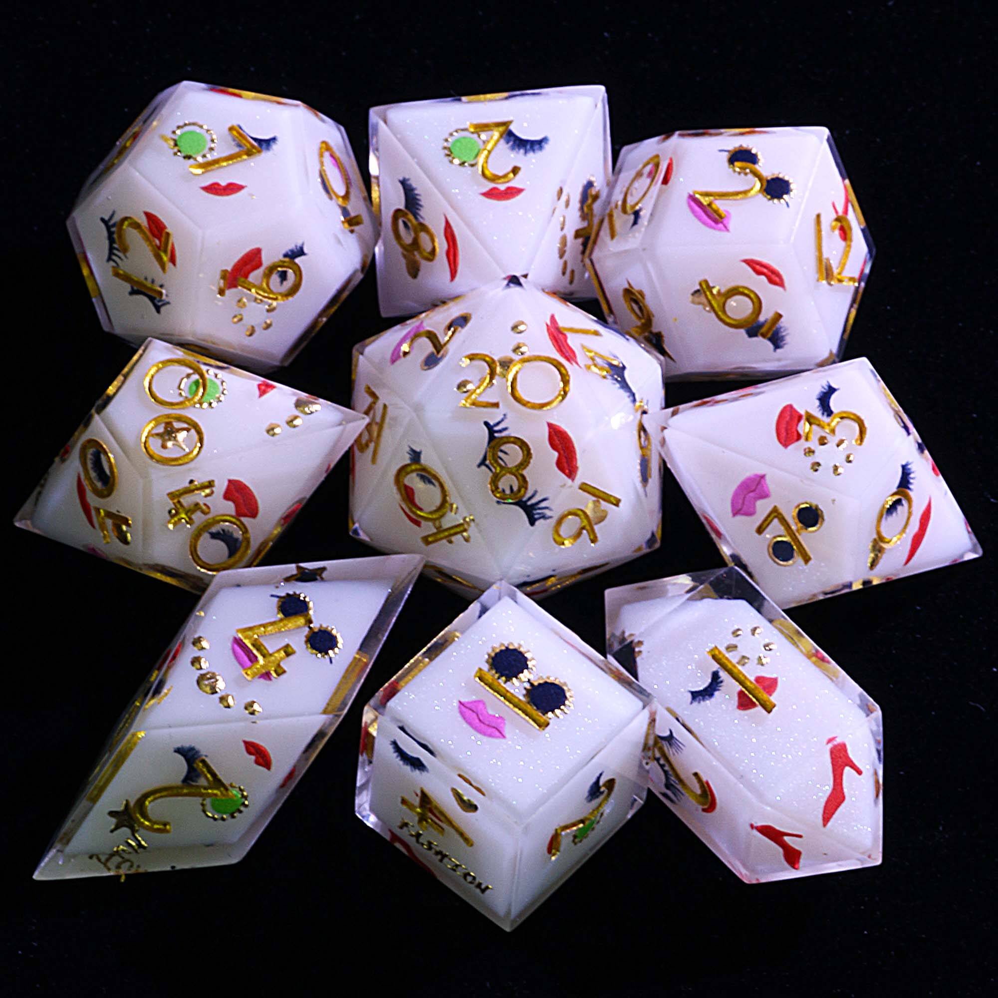 9 Polyhedral Set of Dice D&D Rouge Club - Dice of Dragons