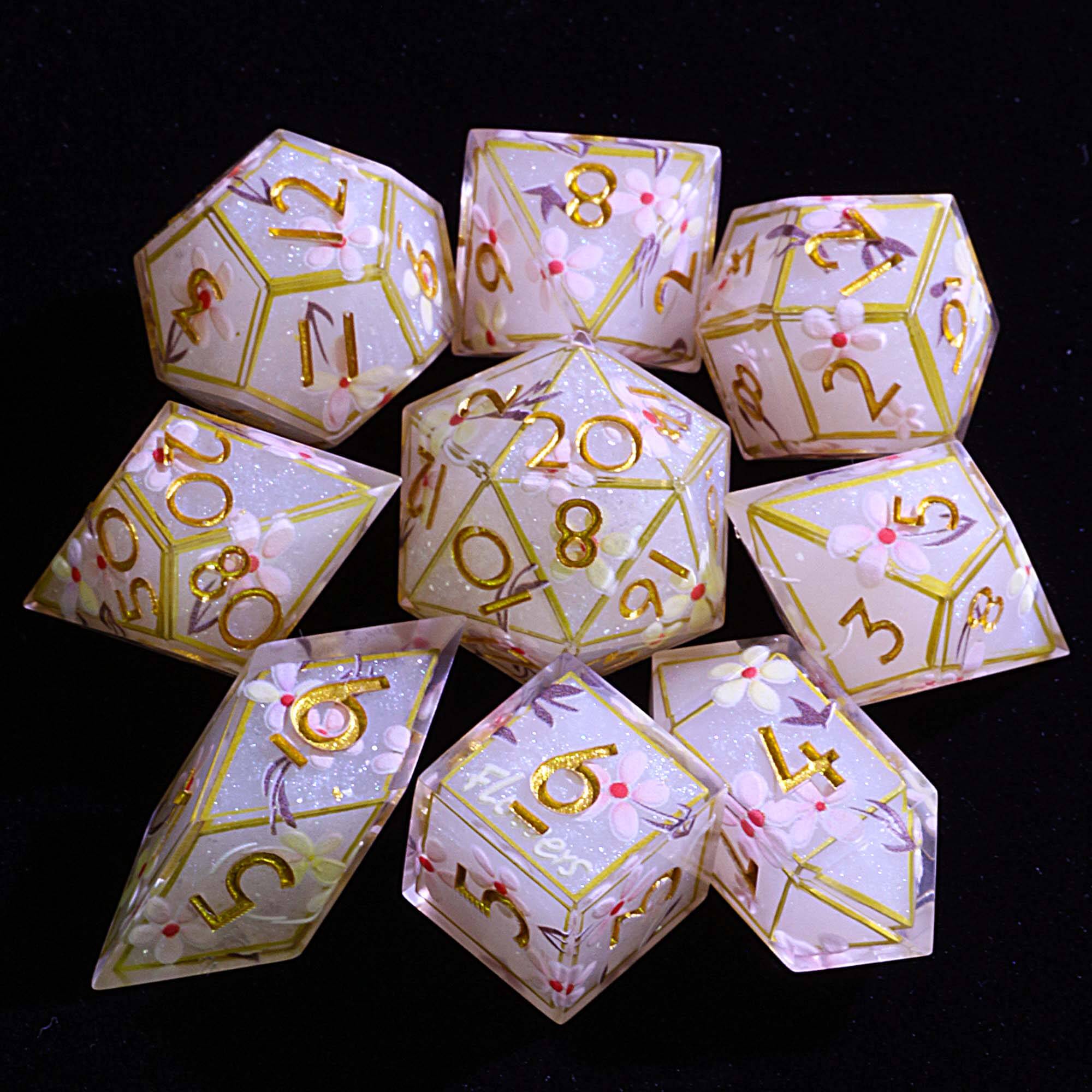 9 Polyhedral Sets Dice DD Victorian Secret Garden - Dice of Dragons