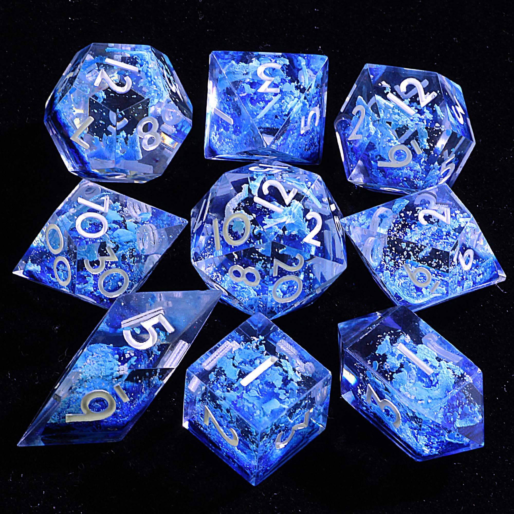 9 Polyhedral Sets of DD Dice Frozen Fracture - Dice of Dragons