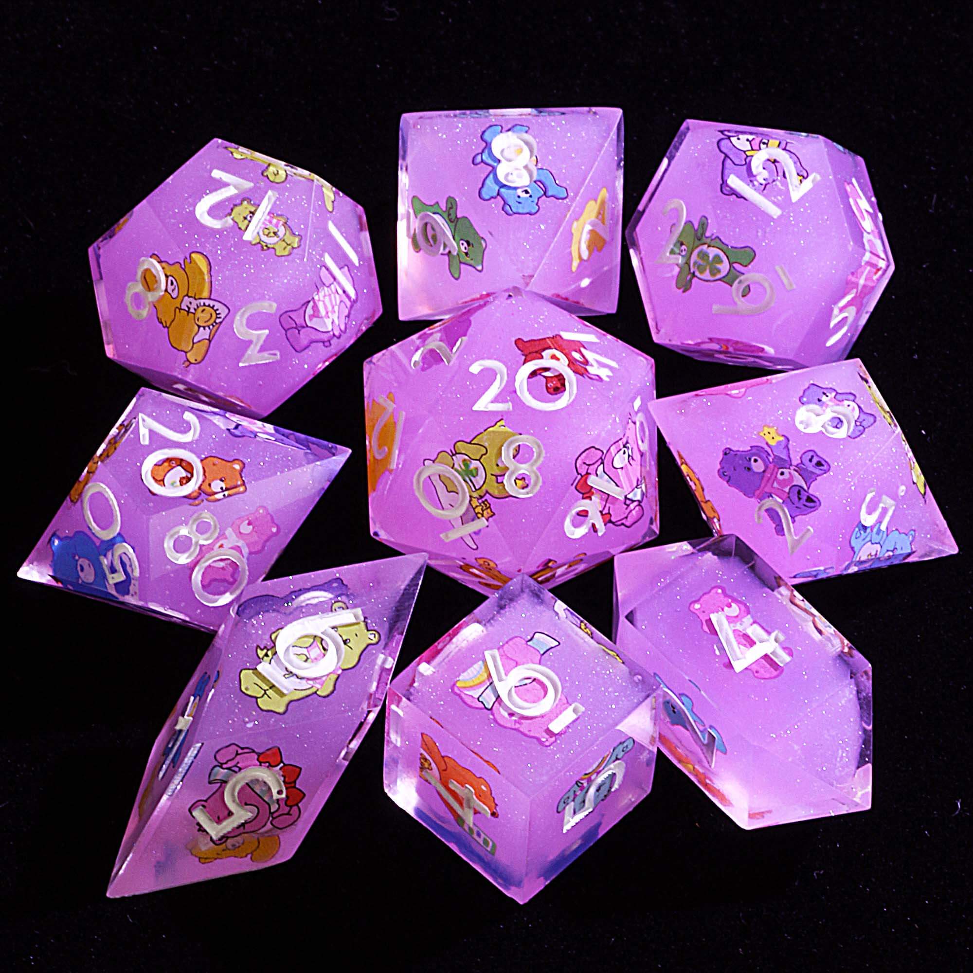 9 Polyhedral Sets of Dice DD Bear's Honey Party - Dice of Dragons