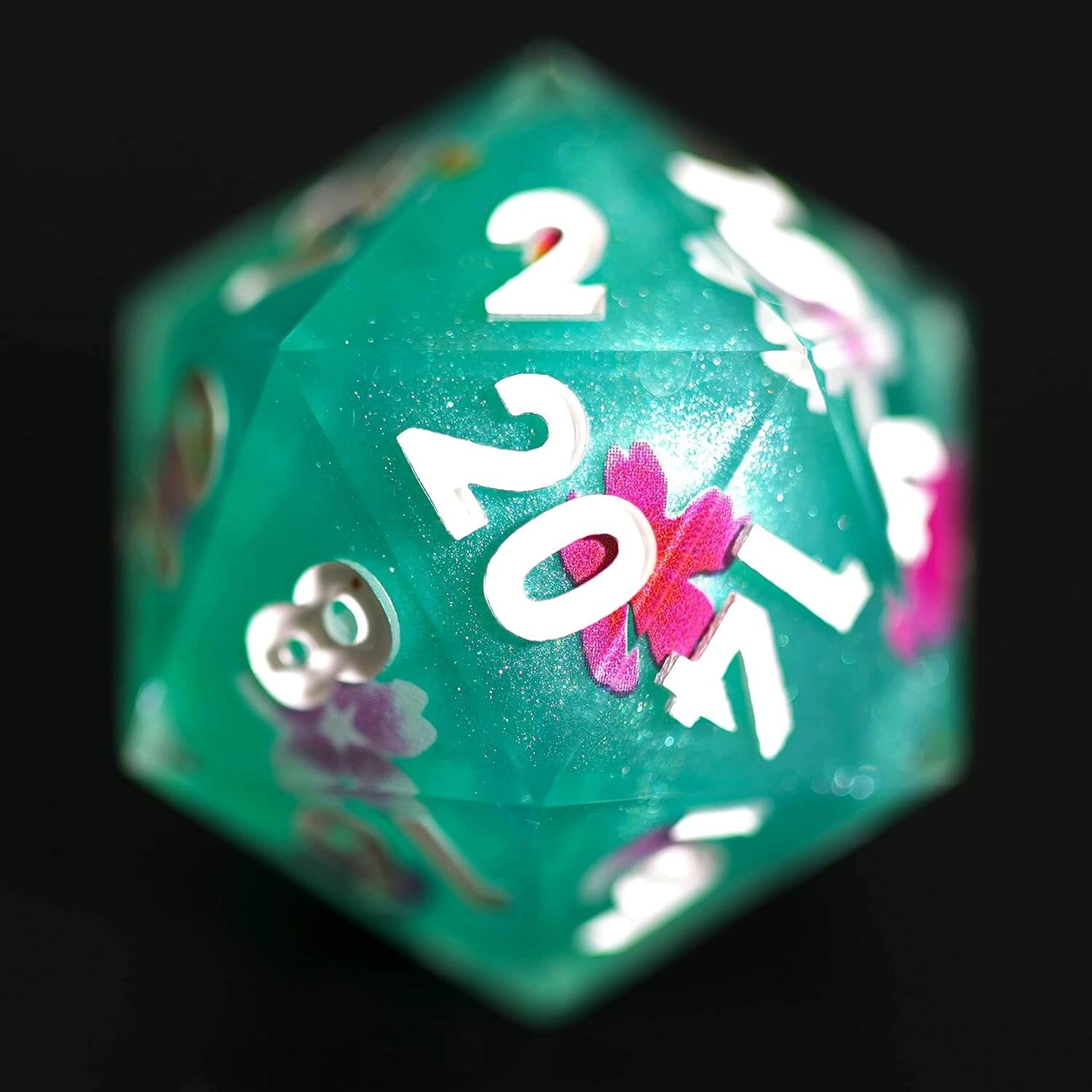 Arizona Tea Sharp Edge Resin Polyhedral 7-Piece D&D Dice Set - Dice of Dragons